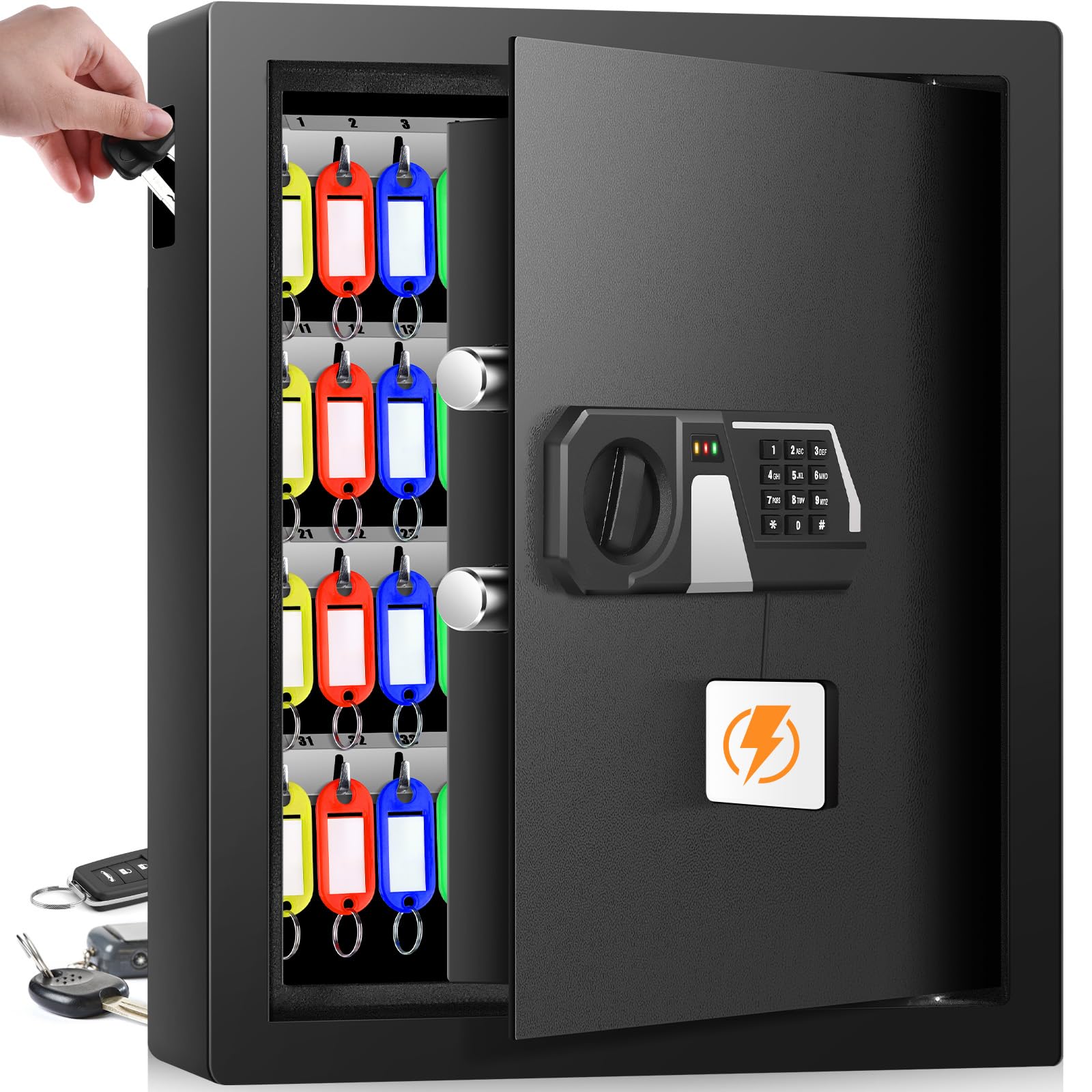 Mejasg Cassetta Portachiavi Ignifuga con Codice