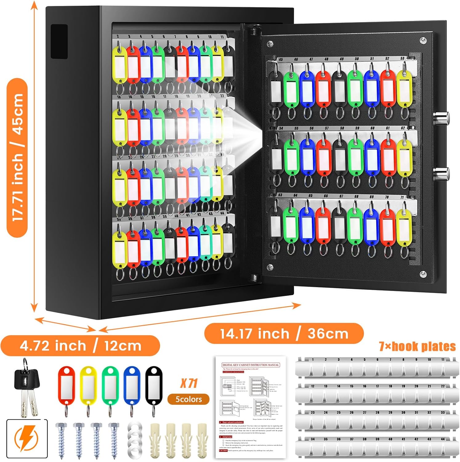 Mejasg Cassetta Portachiavi Ignifuga con Codice - immagine 2
