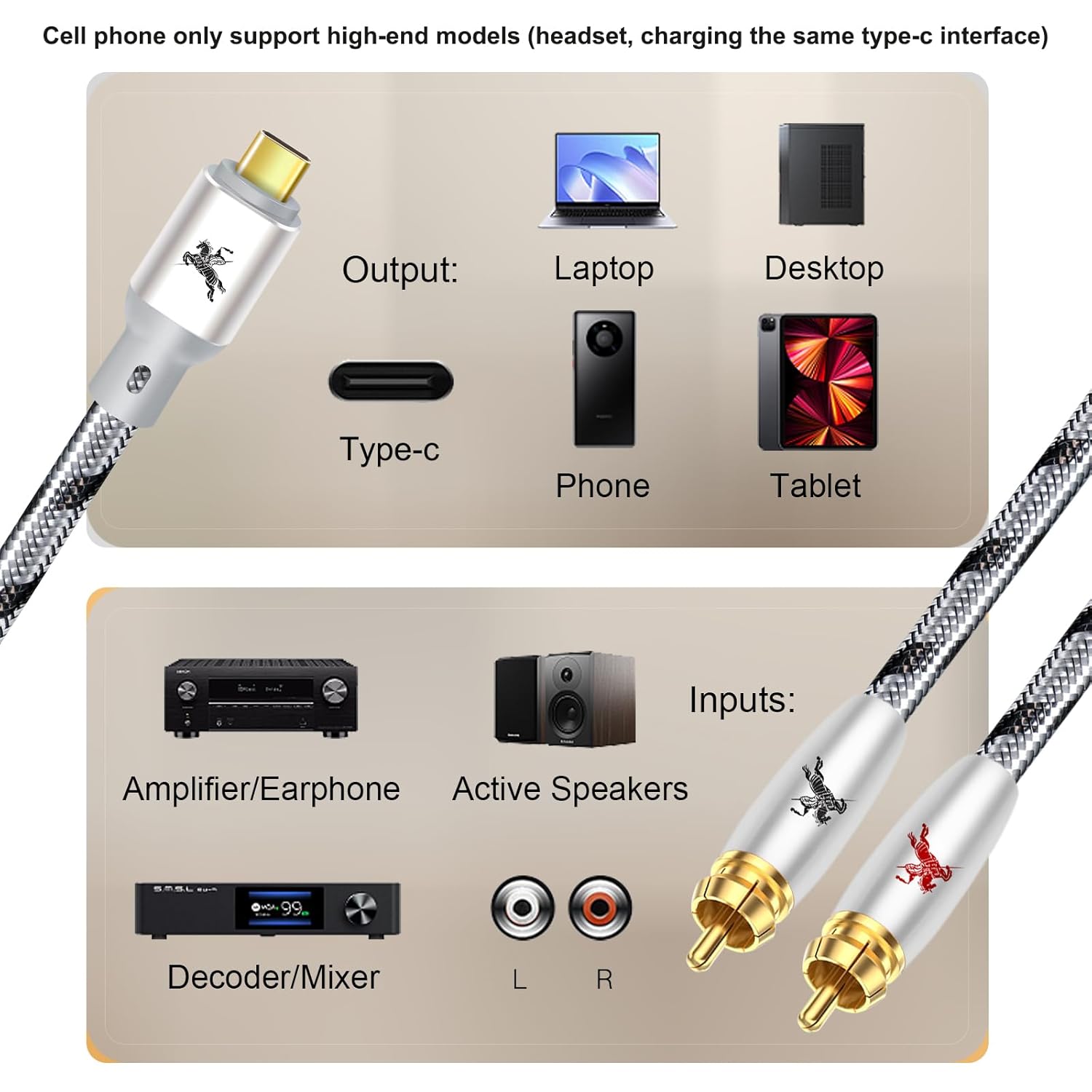 Impeto Cavo USB C a 2 RCA Audio 2.0M - immagine 2