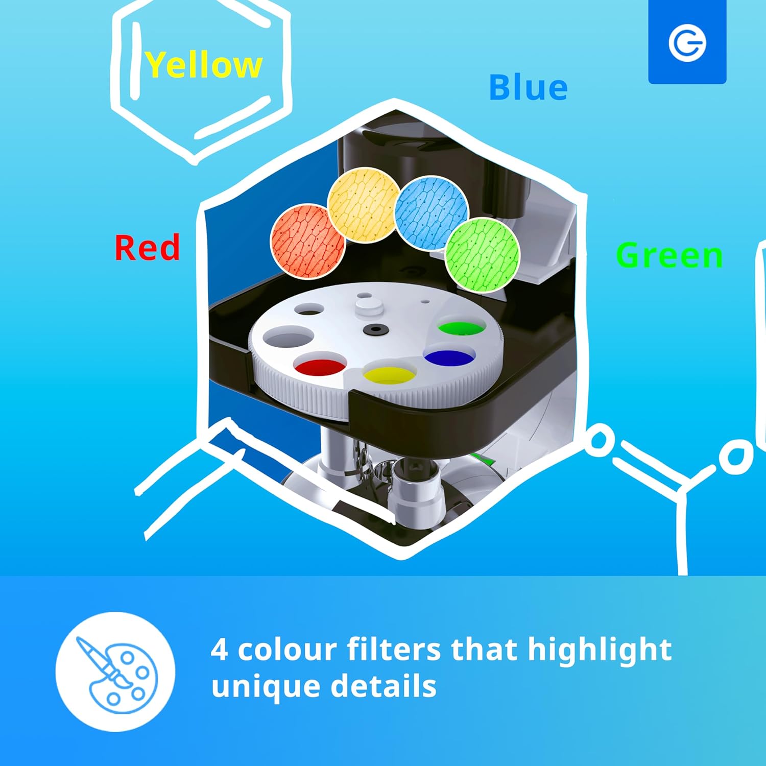 Silvergear® Microscopio Bambino 200x, 600x, 1200x, Bianco - immagine 5