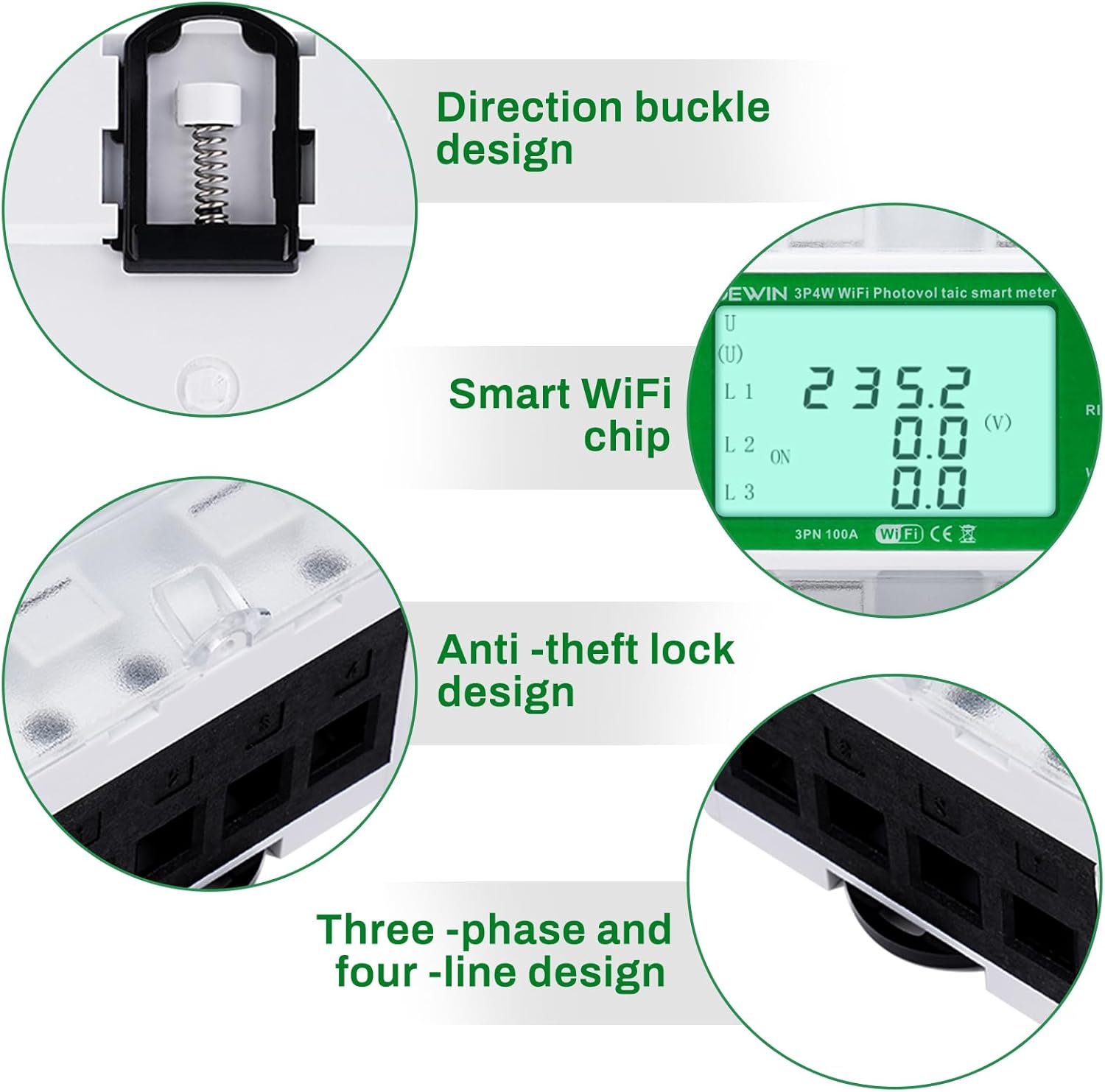DEWIN Contatore Energia Trifase WiFi 100A 380VAC - immagine 5