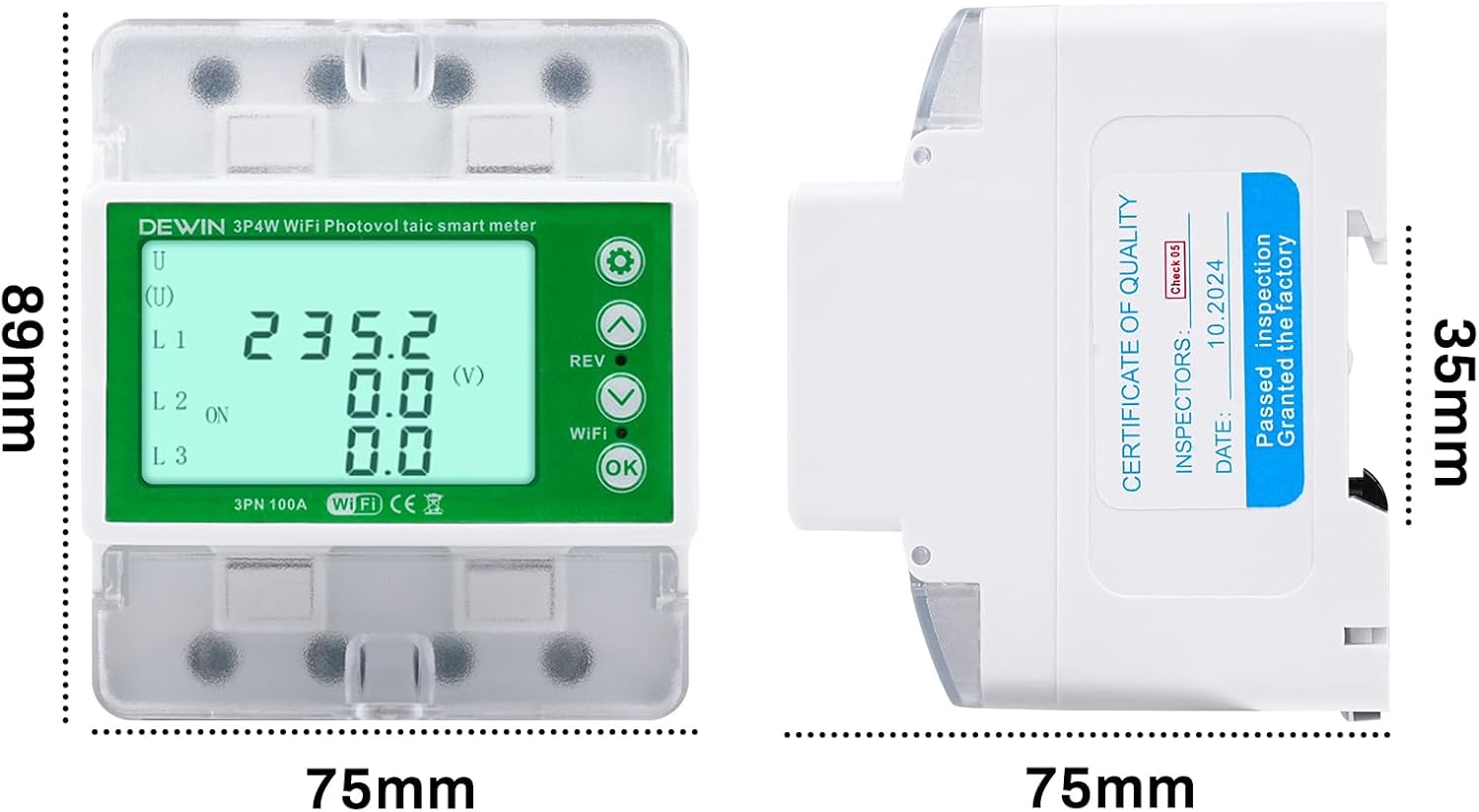 DEWIN Contatore Energia Trifase WiFi 100A 380VAC - immagine 6