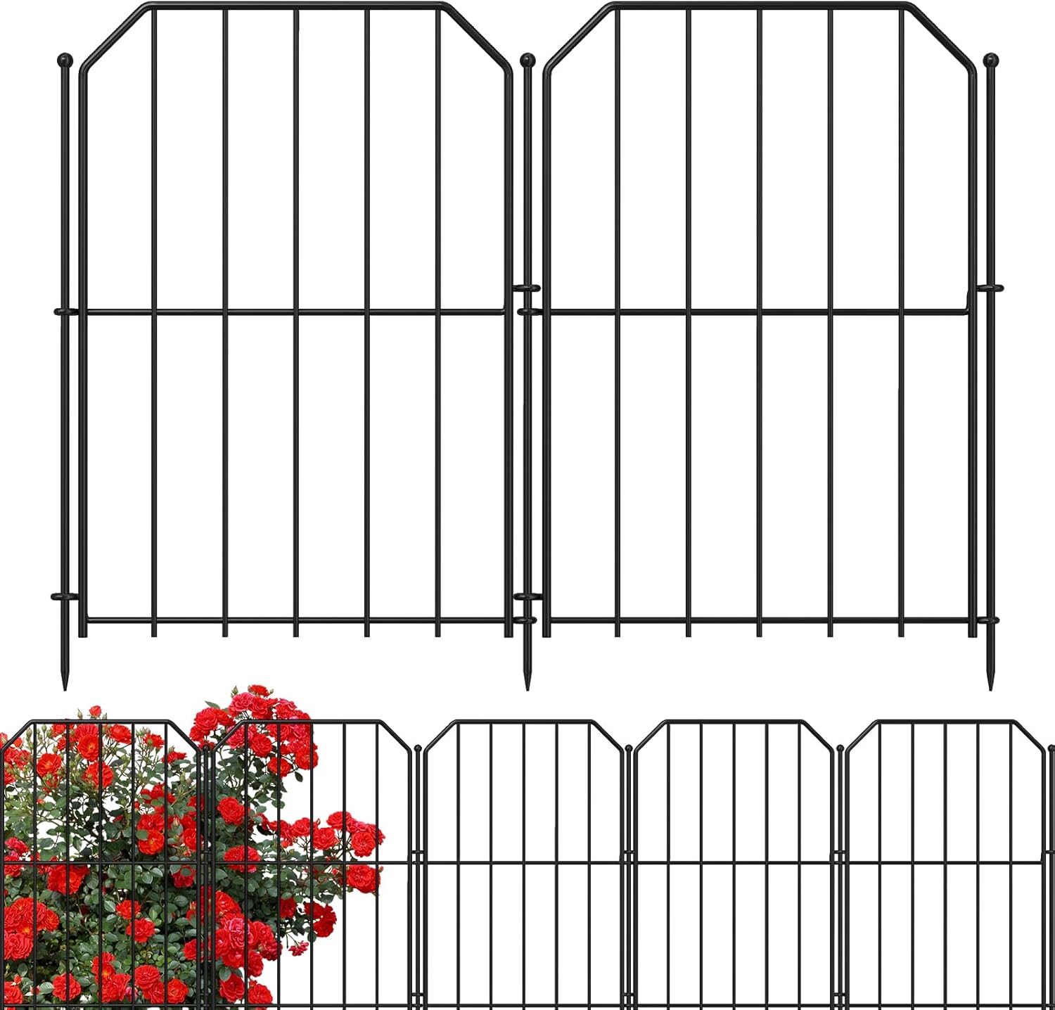 Yeabett Recinzione da Giardino 25 Pezzi, Metallo