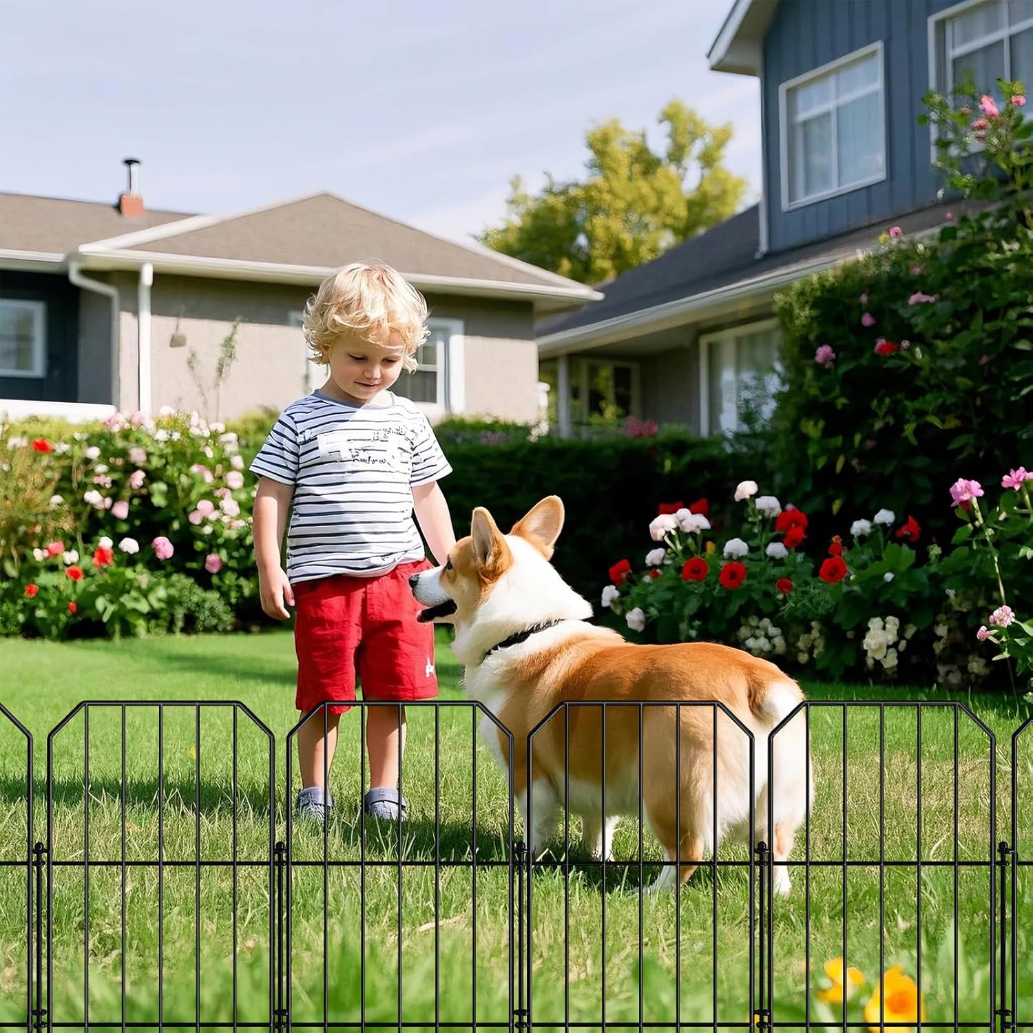 Yeabett Recinzione da Giardino 25 Pezzi, Metallo - immagine 6