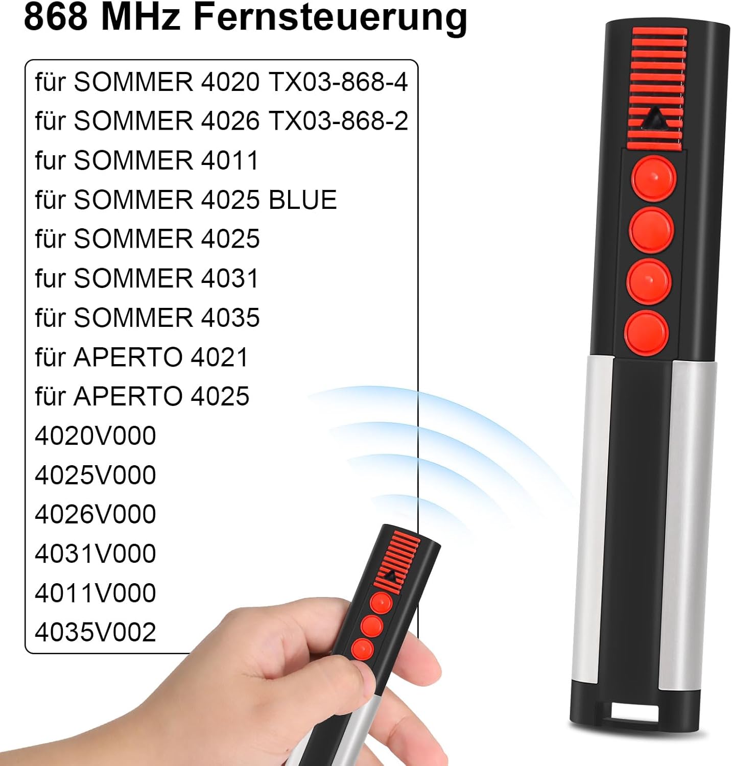 2Pcs Telecomando Cancello Sostituzione 434,42MHz - immagine 2