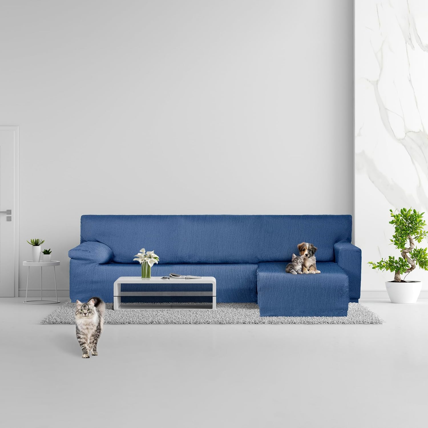 Eysa Italia Copridivano Mini Chaise Longue, Blu - immagine 3