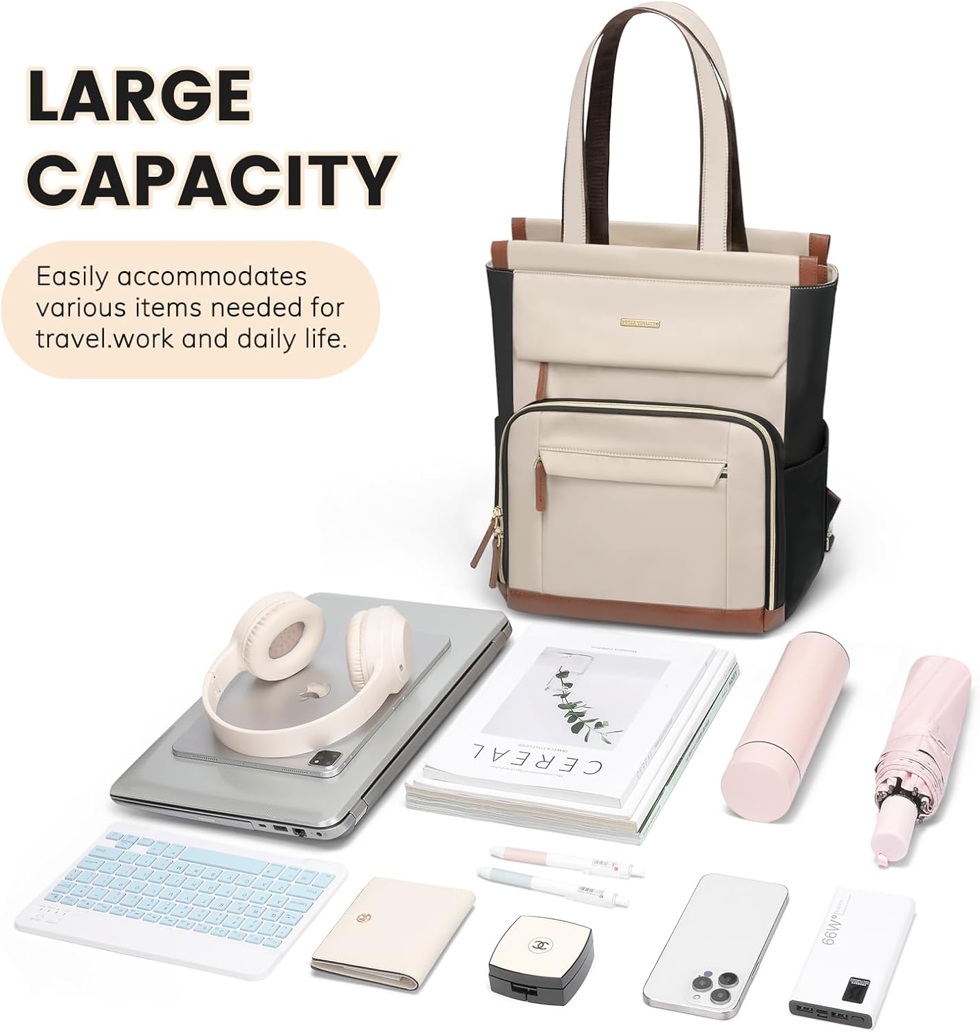 GOLF QUALITY Zaino Porta PC Donna 16 Pollici Antifurto - immagine 8