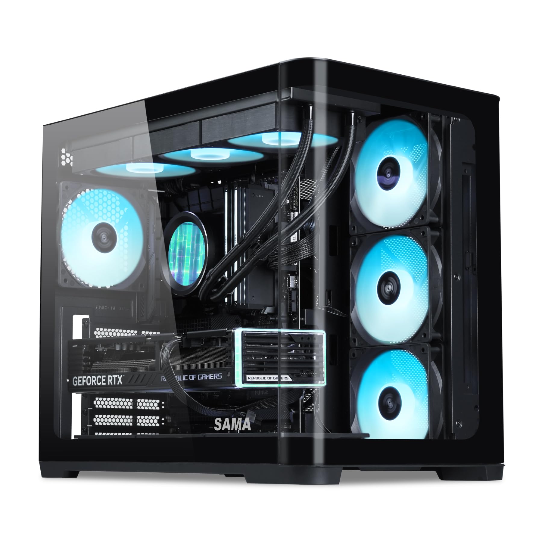 Sama V60 Case PC Mid Tower Vetro Temperato Curvo, Nero