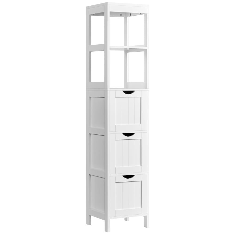 Yaheetech Mobile Bagno Salvaspazio Alto 30x30x142 cm, Bianco