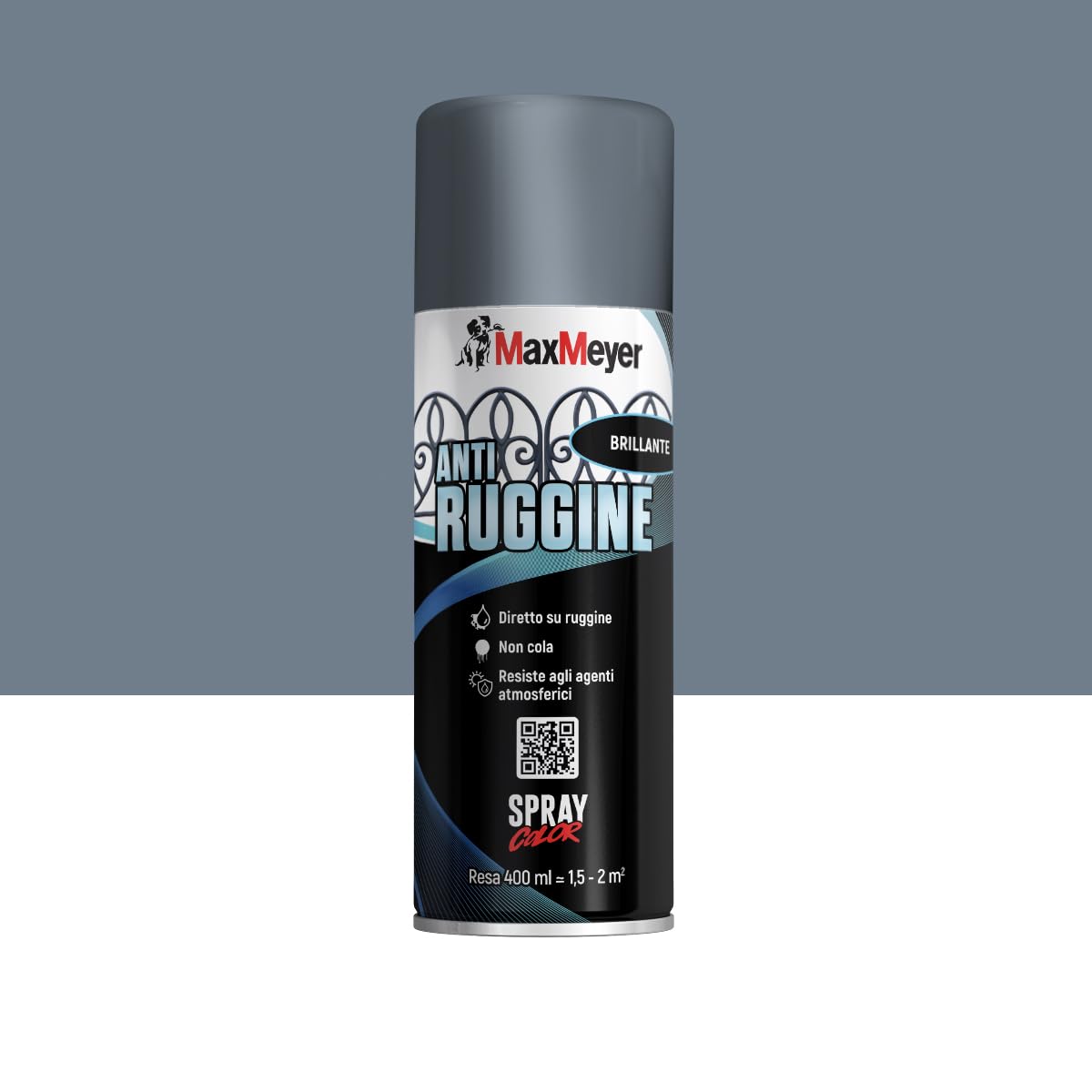 Maxmeyer Spray Antiruggine Brillante R7040 Grigio 0.400L