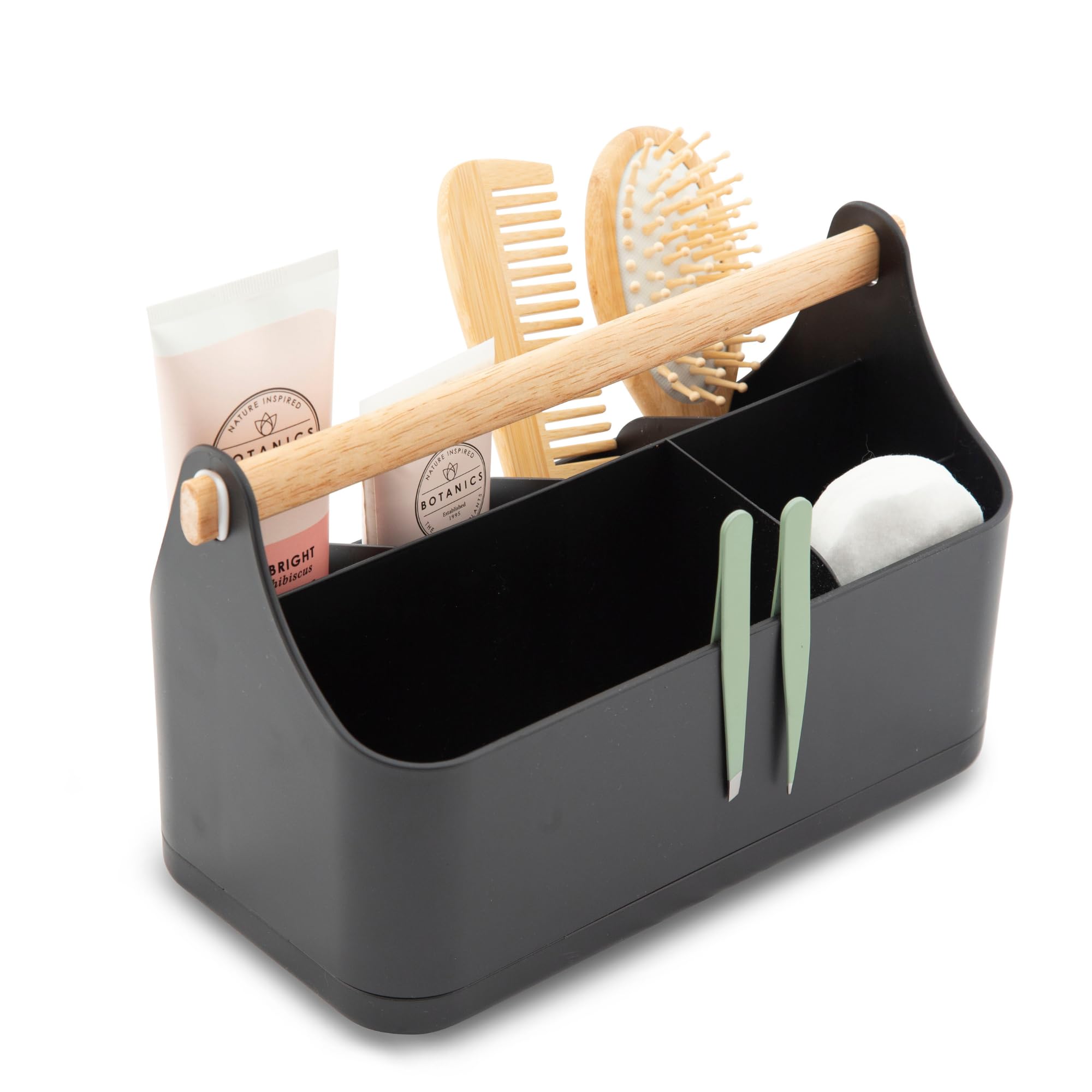 simplywire - Organizer per Il Trucco - Contenitore per Il Bagno - Plastica Nera