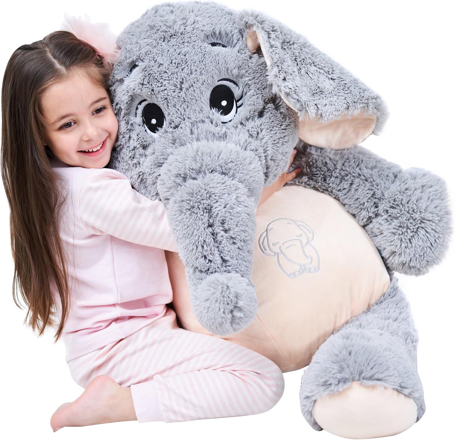 IKASA Elefante Gigante Animale di Peluche 100cm - immagine 1