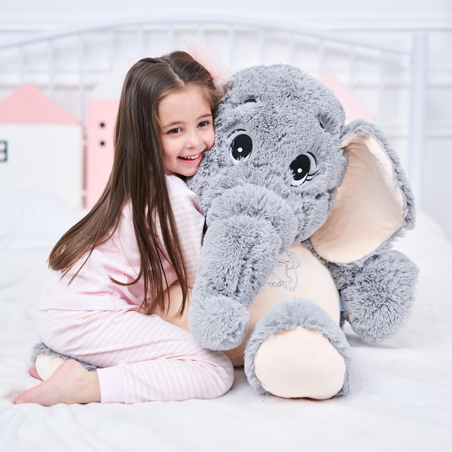 IKASA Elefante Gigante Animale di Peluche 100cm - immagine 2