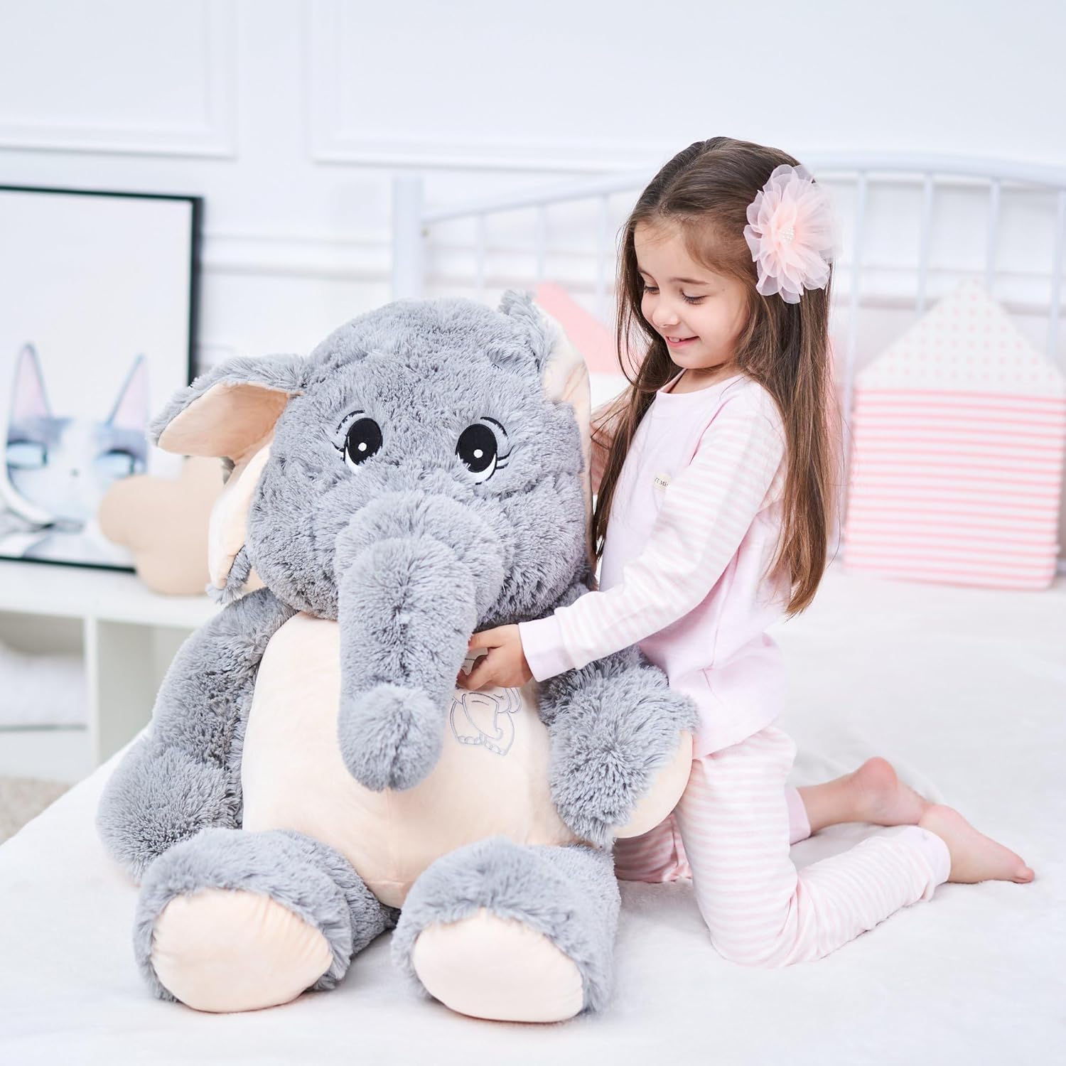 IKASA Elefante Gigante Animale di Peluche 100cm - immagine 3