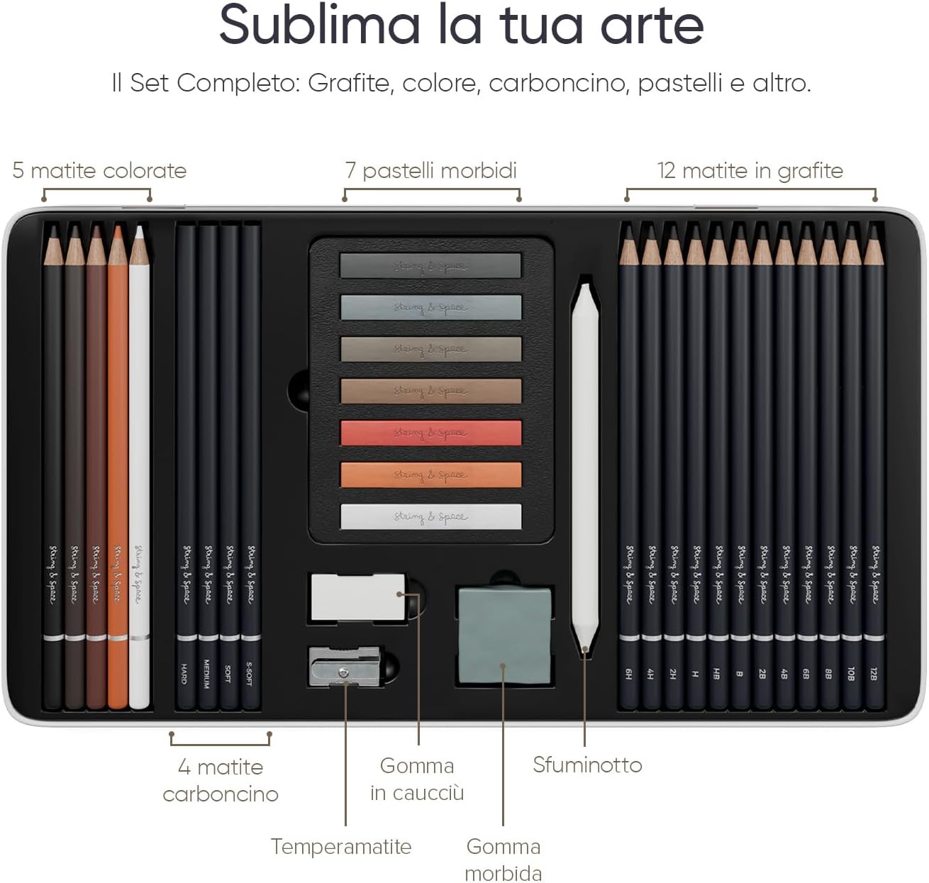 String & Space Set Disegno Professionale 32 Pezzi - immagine 2