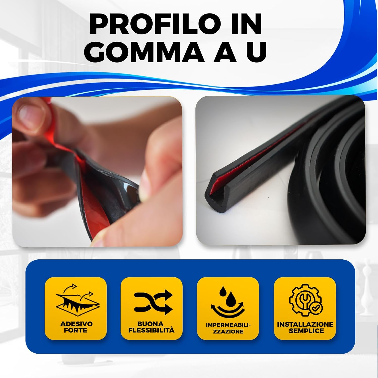 Guarnizione a U in Gomma EPDM 20 Metri - immagine 2