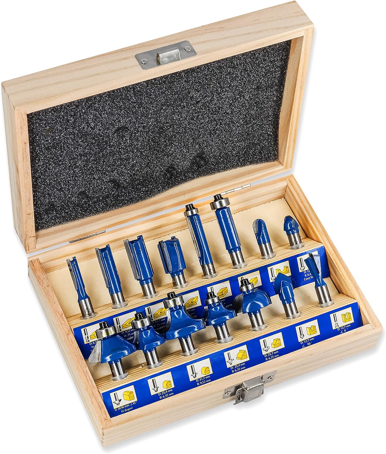 S&r - Set 15 Frese per Scanalature Legno, Codolo 8mm - immagine 1