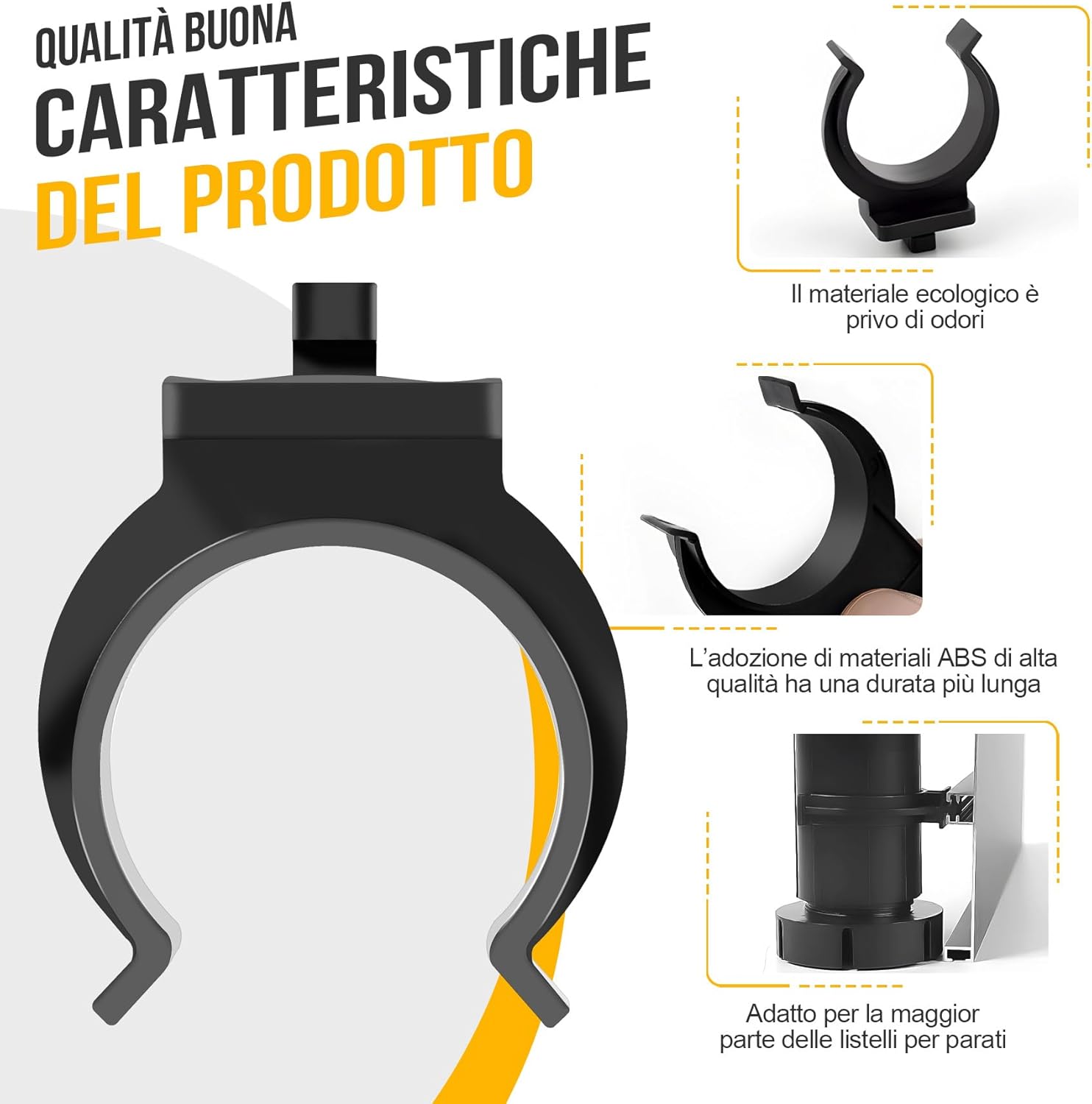 Dreamark Ganci per Battiscopa Cucina 27mm, 40 pezzi - immagine 3