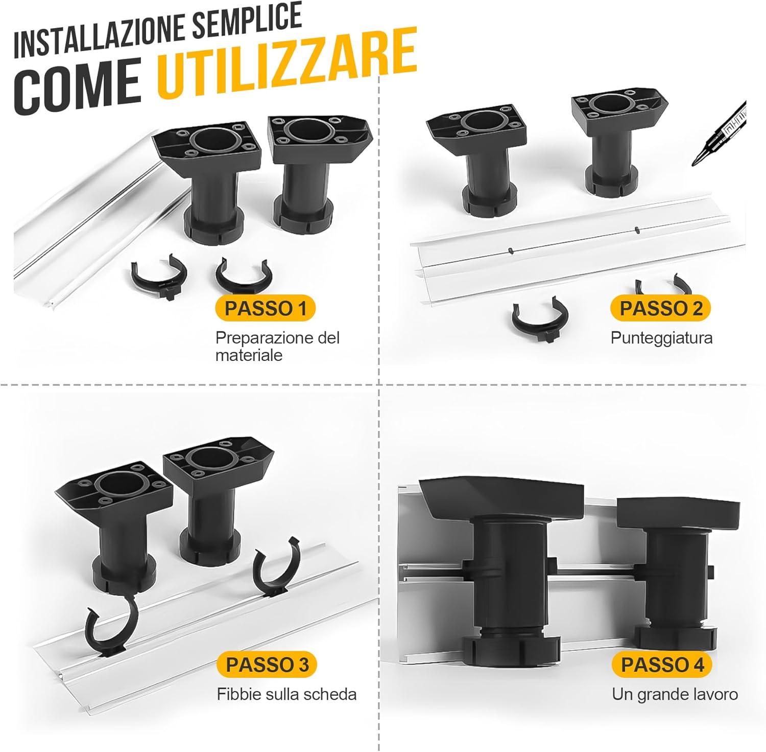 Dreamark Ganci per Battiscopa Cucina 27mm, 40 pezzi - immagine 4