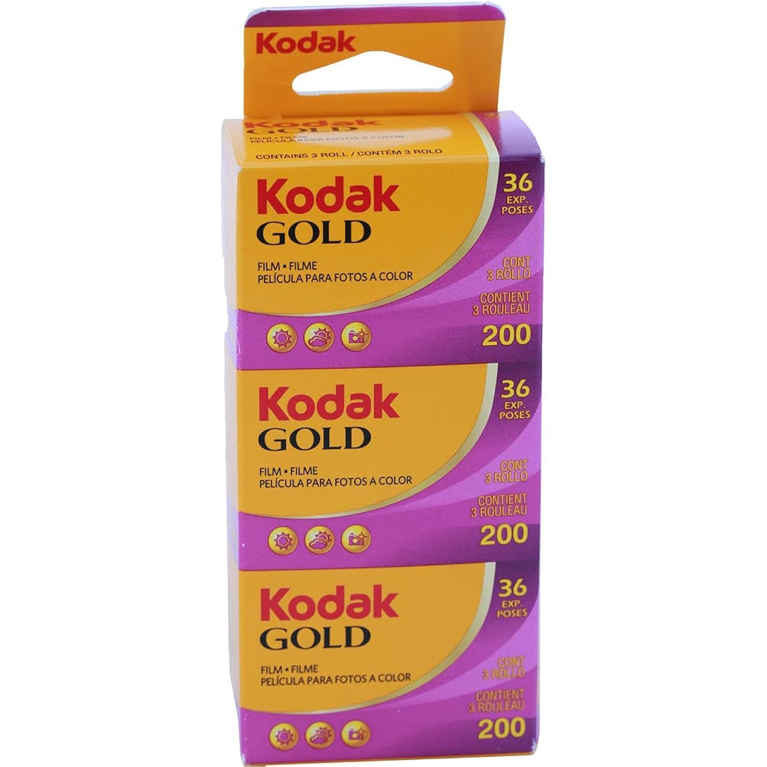 Kodak Confezione 3 Pellicole Oro 200 GB135-36