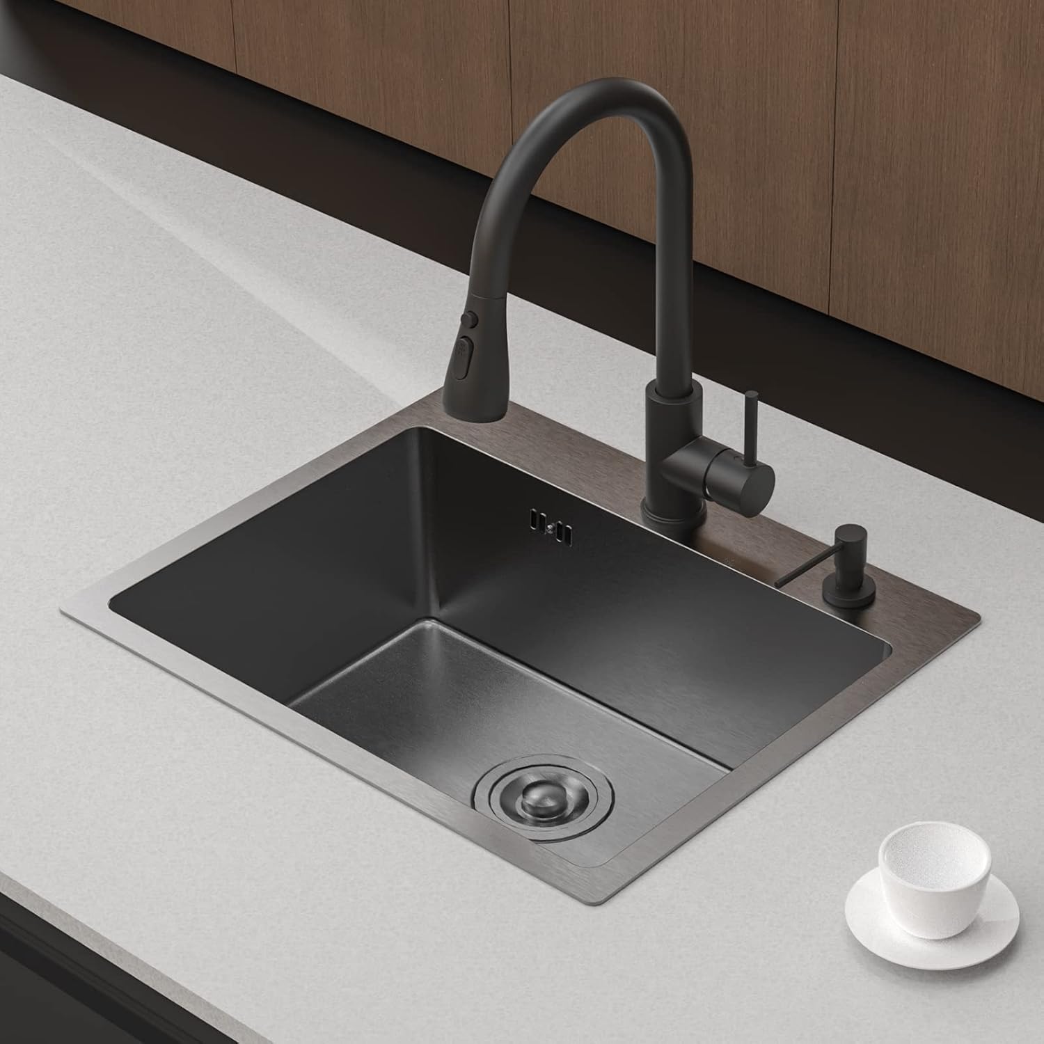 Ibergrif M85545B - Lavello Cucina 1 Vasca, Nero - immagine 3