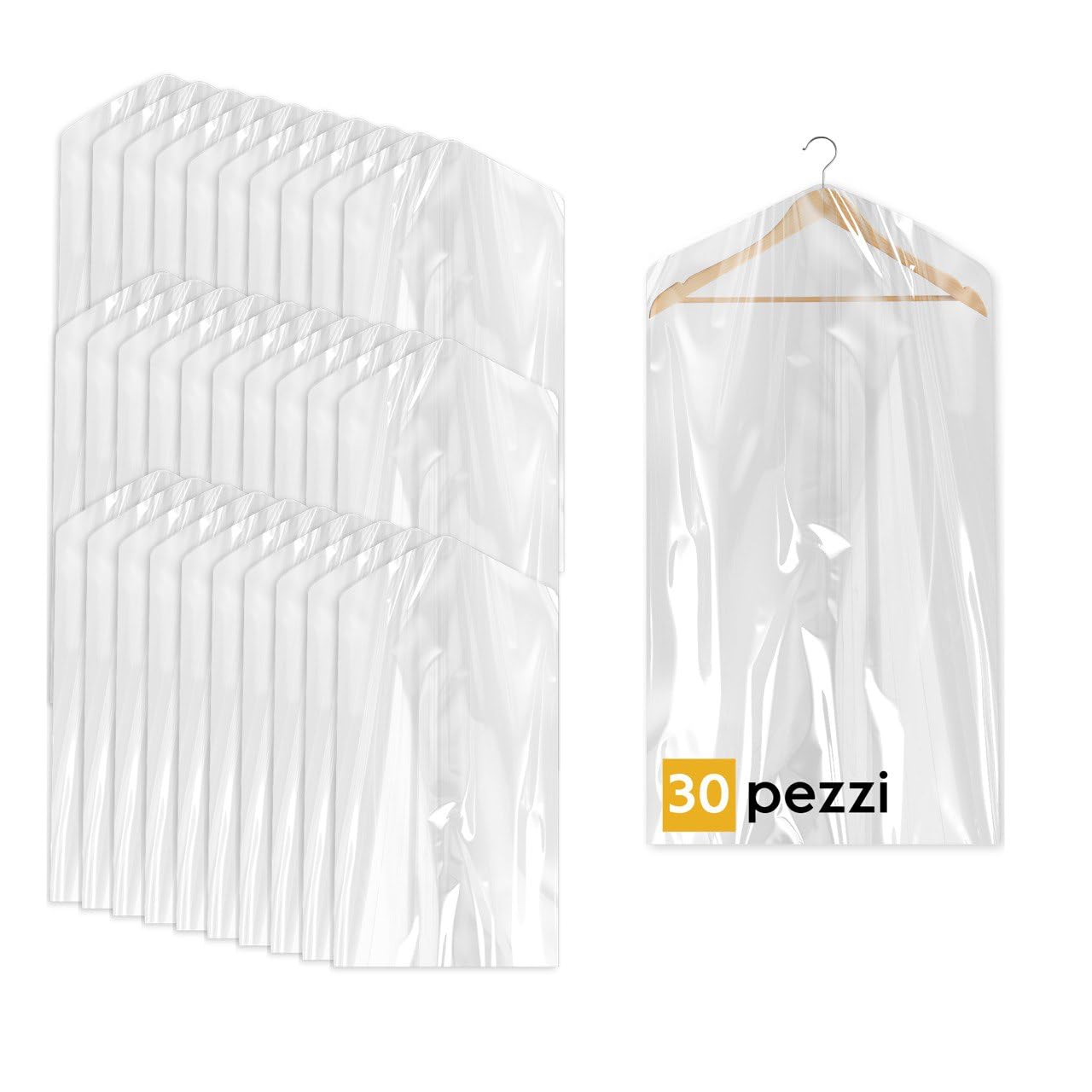 Eopono 30 Custodie per Abiti Trasparenti 60x100cm