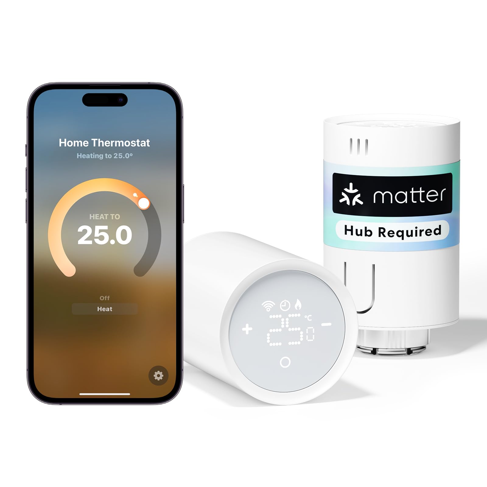 Meross Matter Termostato per Radiatore Smart - 2 Pezzi
