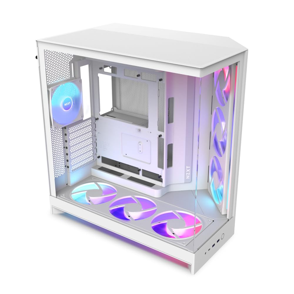 Nzxt H9 Flow RGB+ (2025) - Case PC ATX Mid-Tower, Bianco