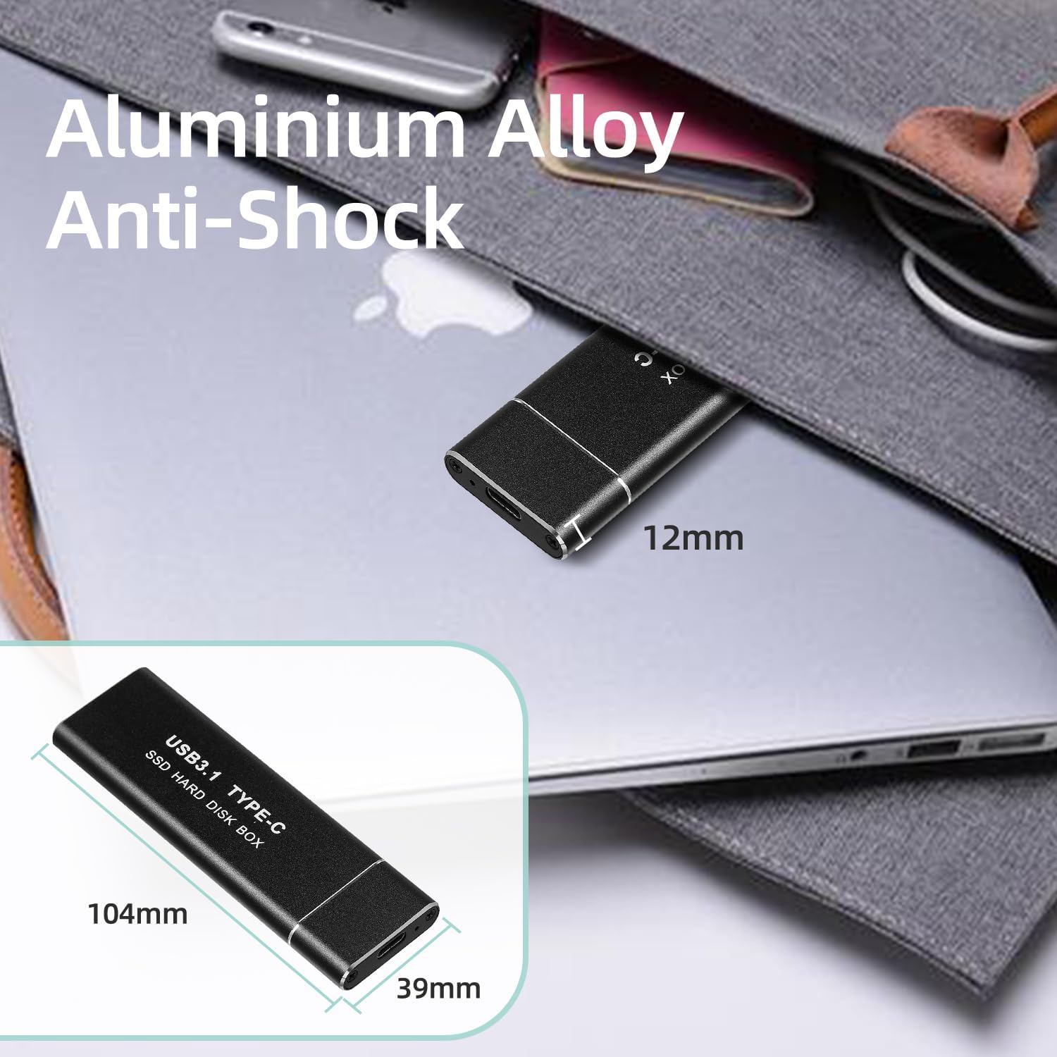 Custodia SSD M.2 NVME USB C 3.1 Gen2 10Gbps - immagine 5