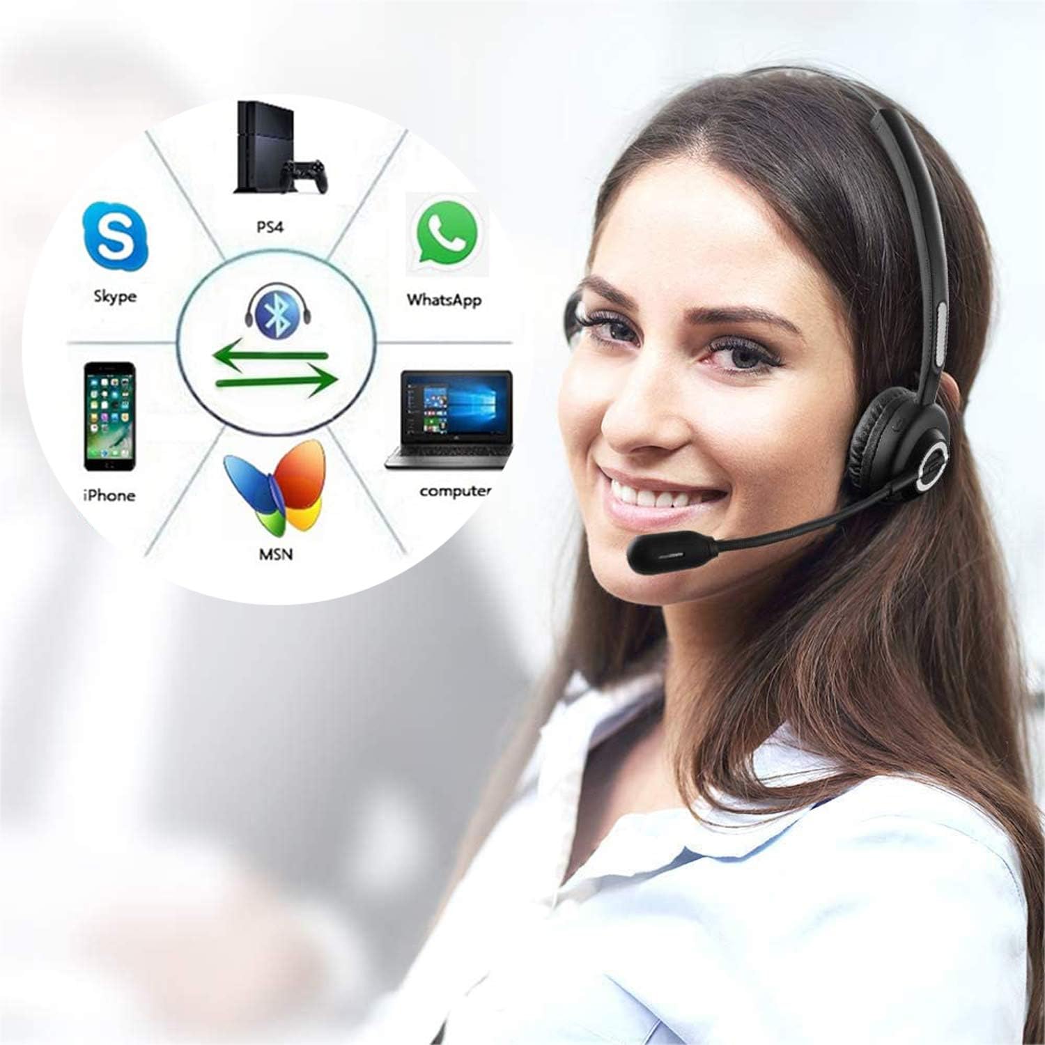 Auricolare Bluetooth Ufficio con Microfono e ANC - immagine 3