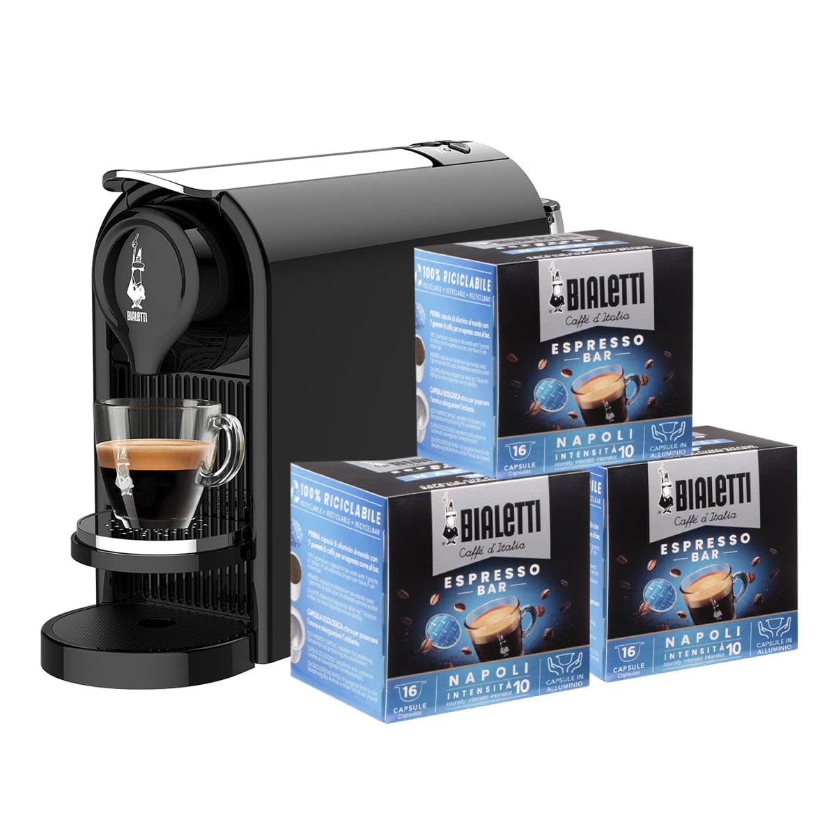 Bialetti Gioia Plus - Macchina Caffè Espresso, Nero