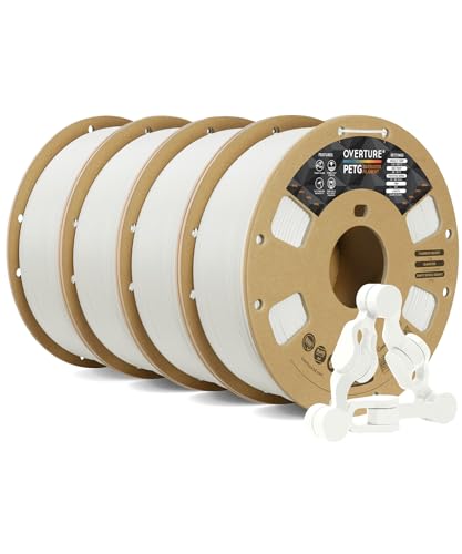 Overture Filamento PETG 1.75mm 4kg, Bianco