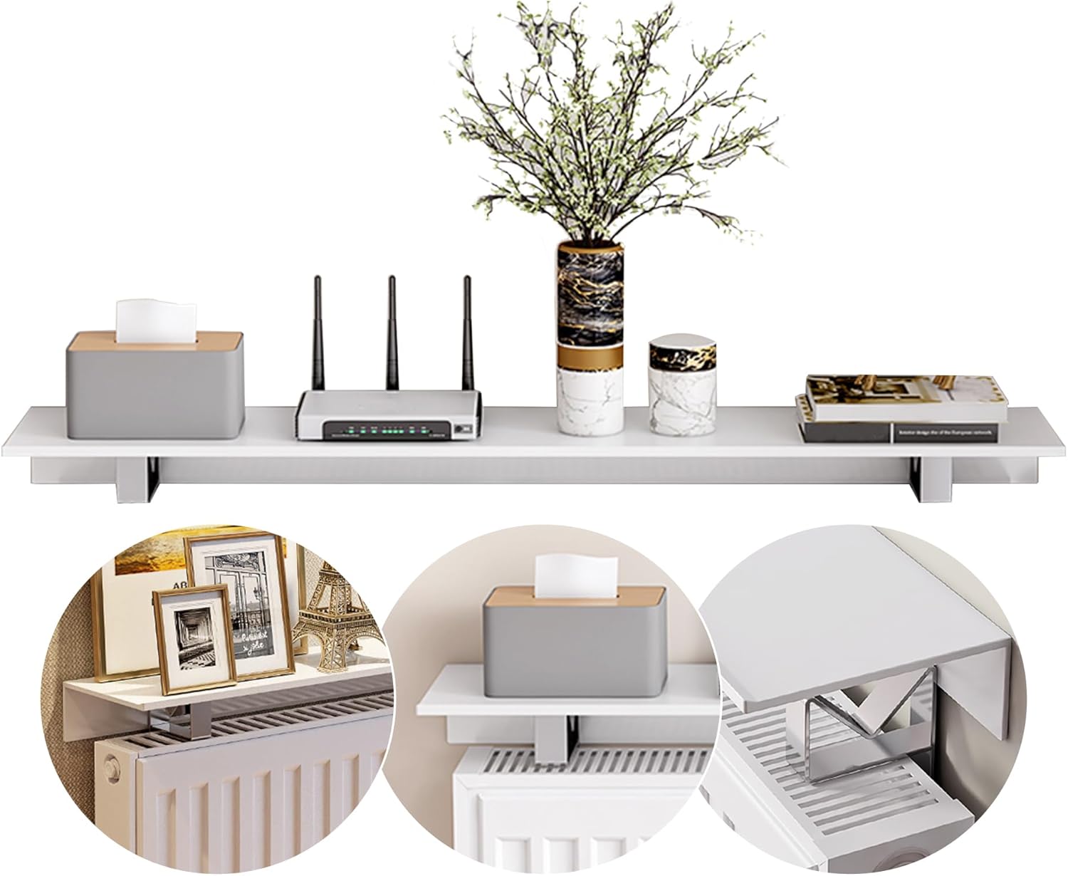 Mensola Sopra Termosifone Moderna Senza Foratura 35cm