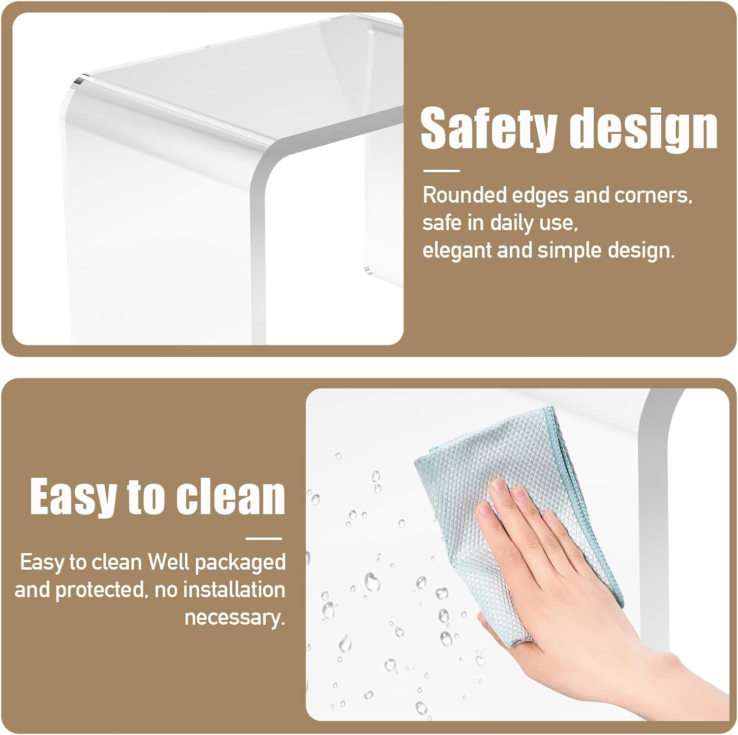 Tavolino in Acrilico Trasparente a U - immagine 5