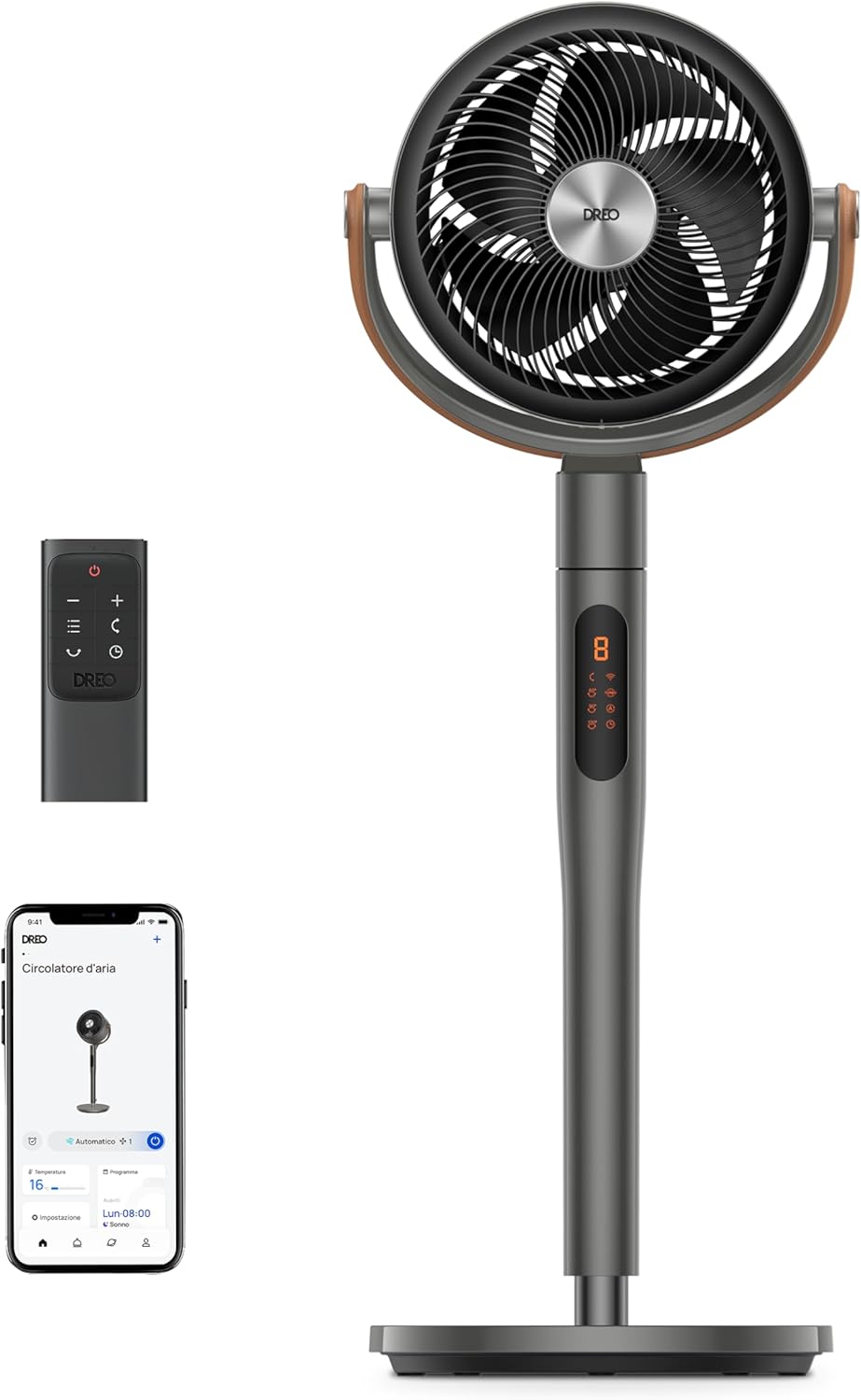 Dreo Smart Ventilatore Silenzioso 25dB, Nero