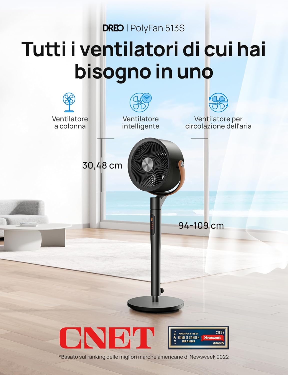 Dreo Smart Ventilatore Silenzioso 25dB, Nero - immagine 2