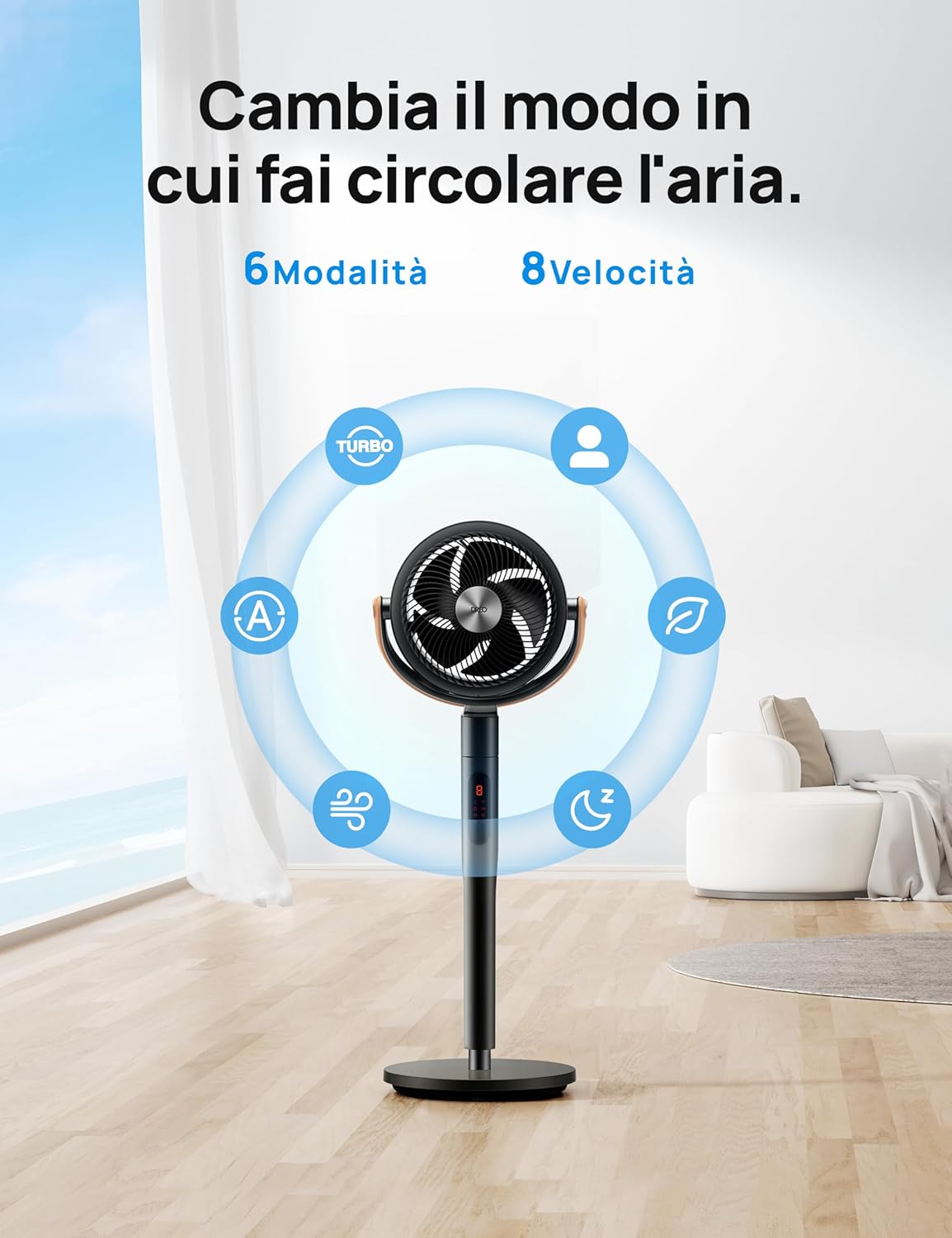 Dreo Smart Ventilatore Silenzioso 25dB, Nero - immagine 3