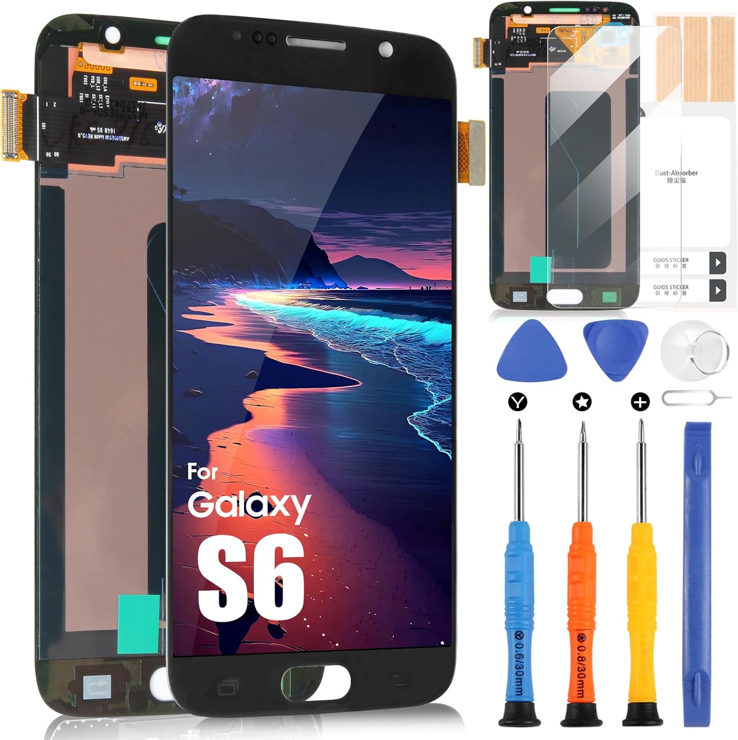 Original Schermo per Samsung Galaxy S6 SM-G920, Nero - immagine 1