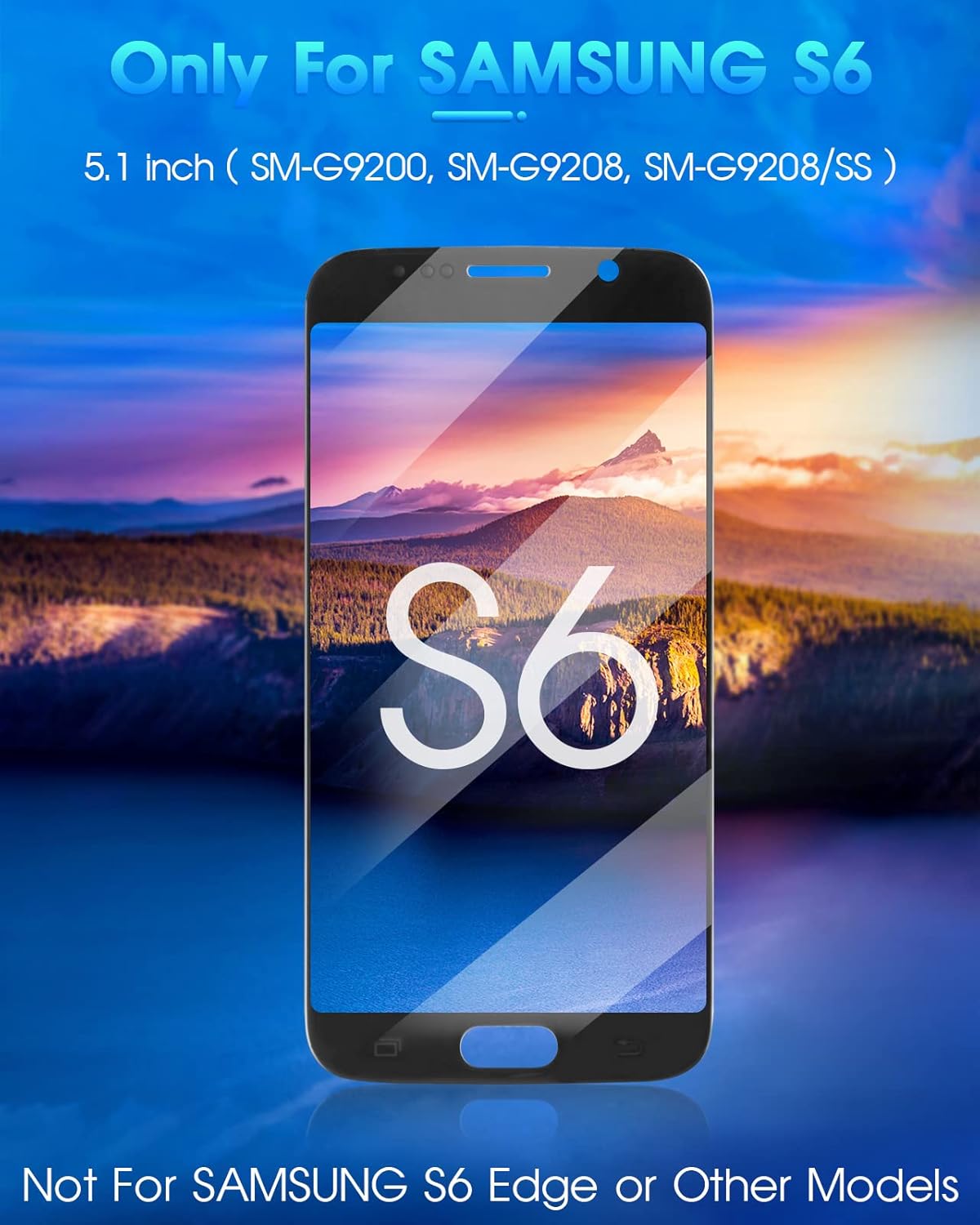 Original Schermo per Samsung Galaxy S6 SM-G920, Nero - immagine 2