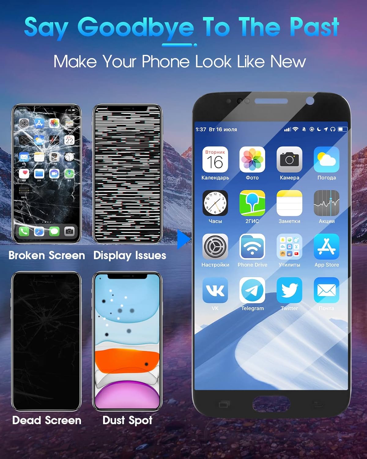 Original Schermo per Samsung Galaxy S6 SM-G920, Nero - immagine 5