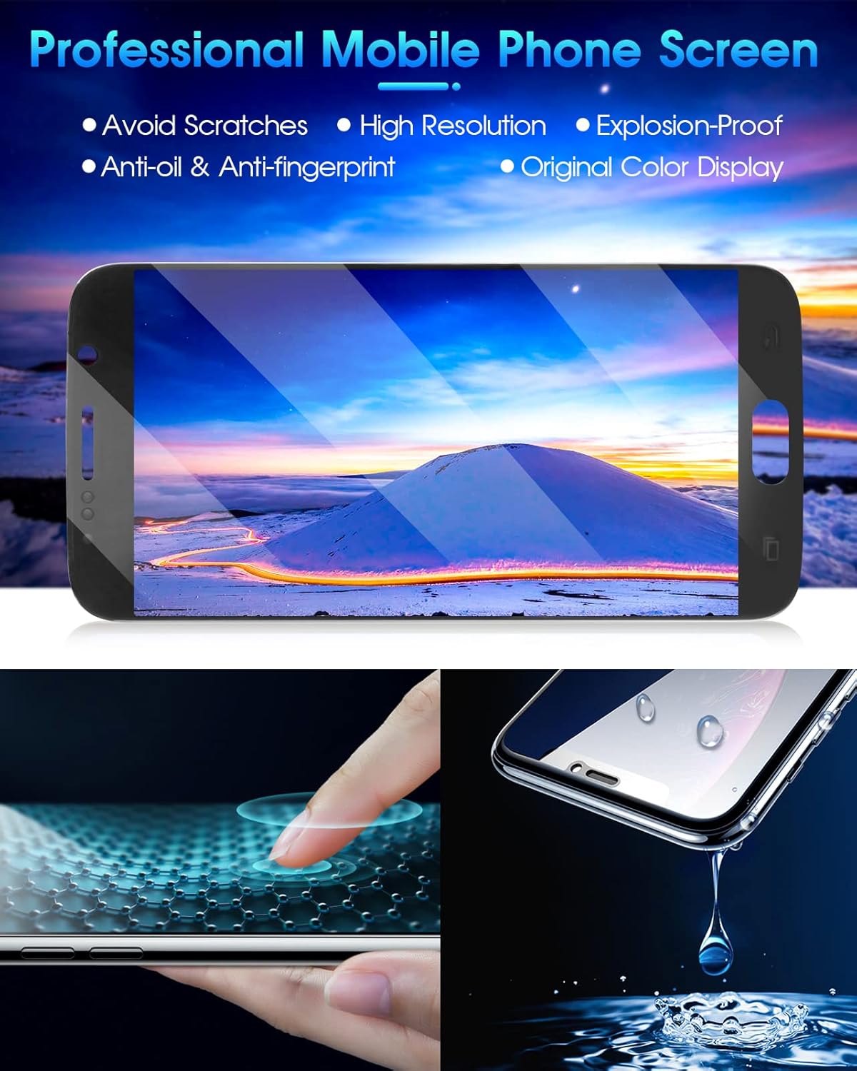 Original Schermo per Samsung Galaxy S6 SM-G920, Nero - immagine 6