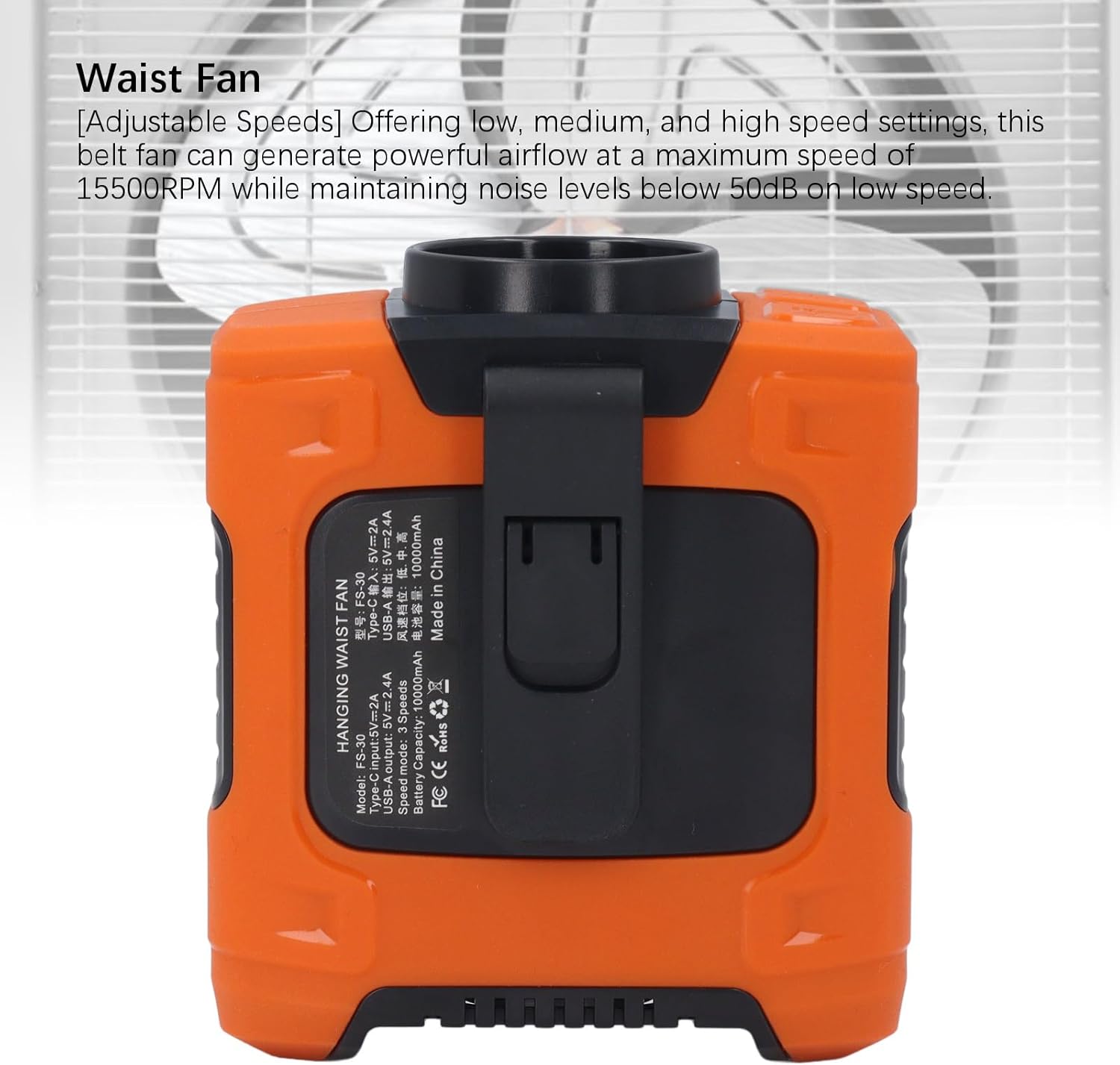 Ventilatore Vita Portatile Personale 10000 mAh - immagine 8