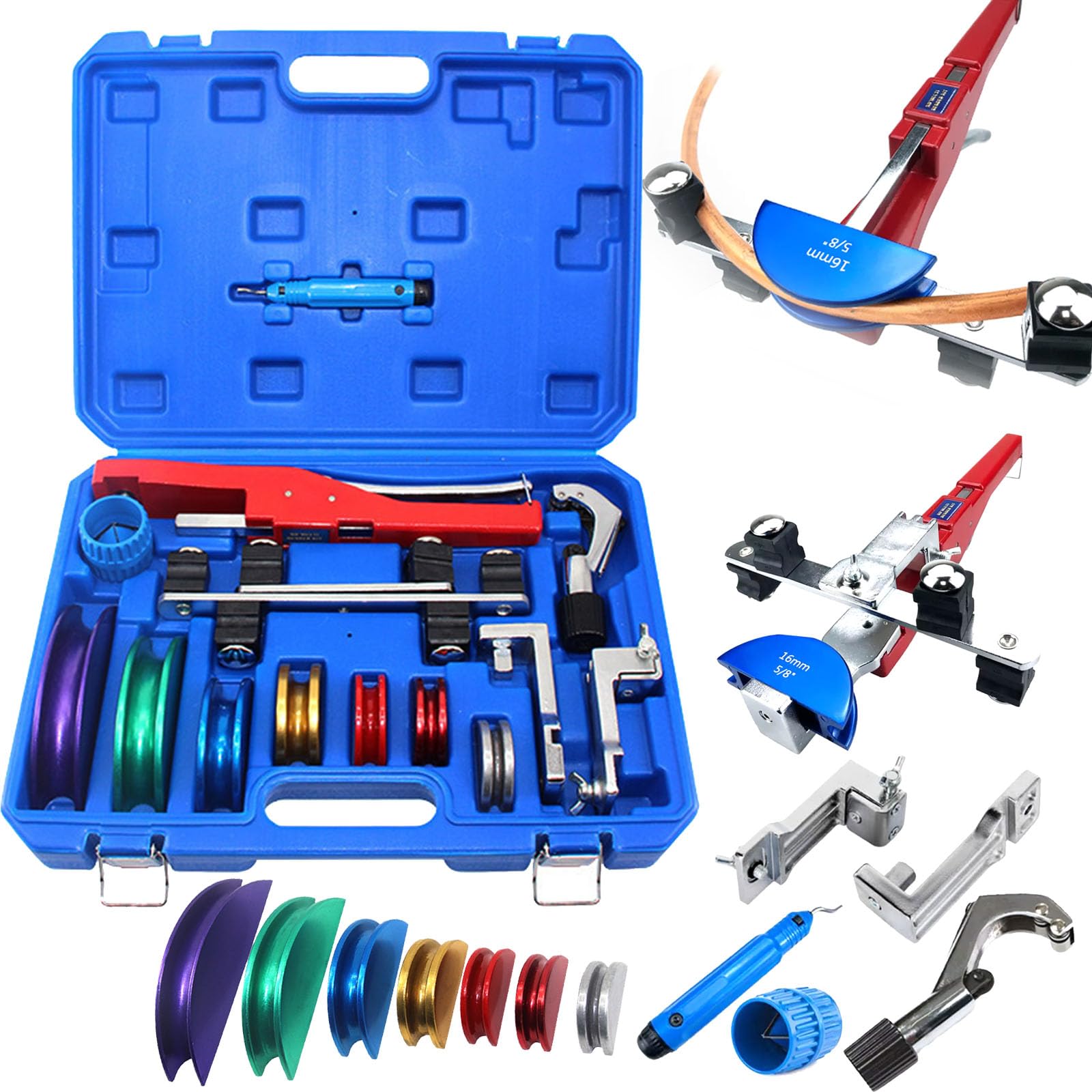 Piegatubi a Cricchetto con 7 Matrici 6-22 mm