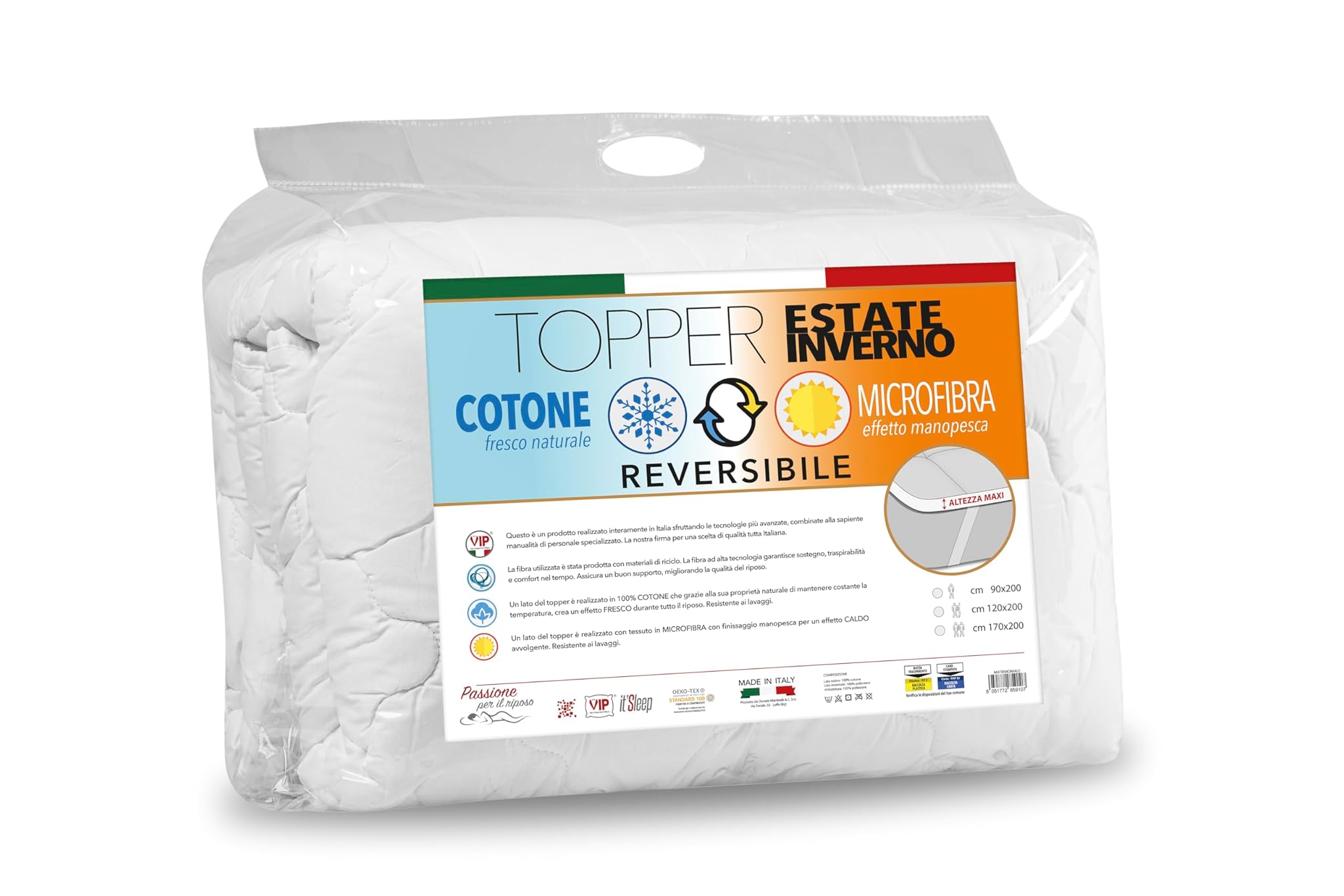 V.i.p. Very Important Pillow Topper Matrimoniale 170x200