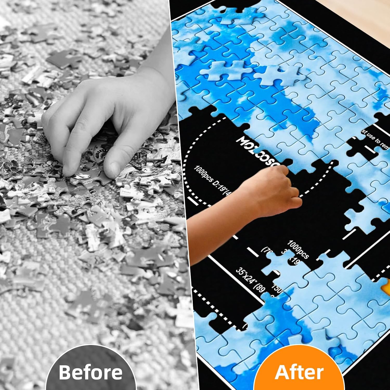 Mozooson Tappeto Puzzle Feltro Portatile - immagine 5