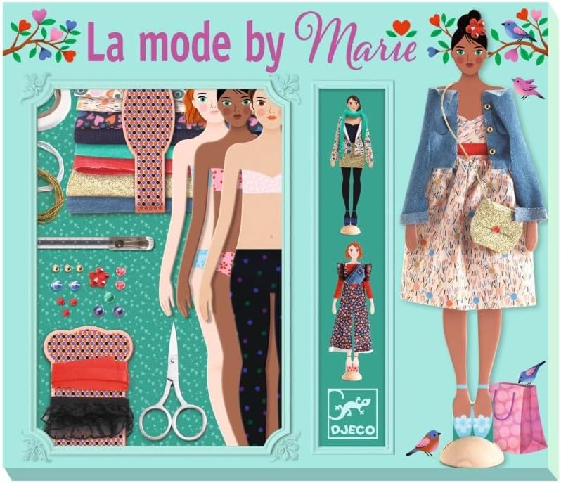 Djeco LA MODA DI MARIE LABORATORIO DI MODA GIOCO MULTICOLORE PER BAMBINI ETA' 7+ - immagine 1