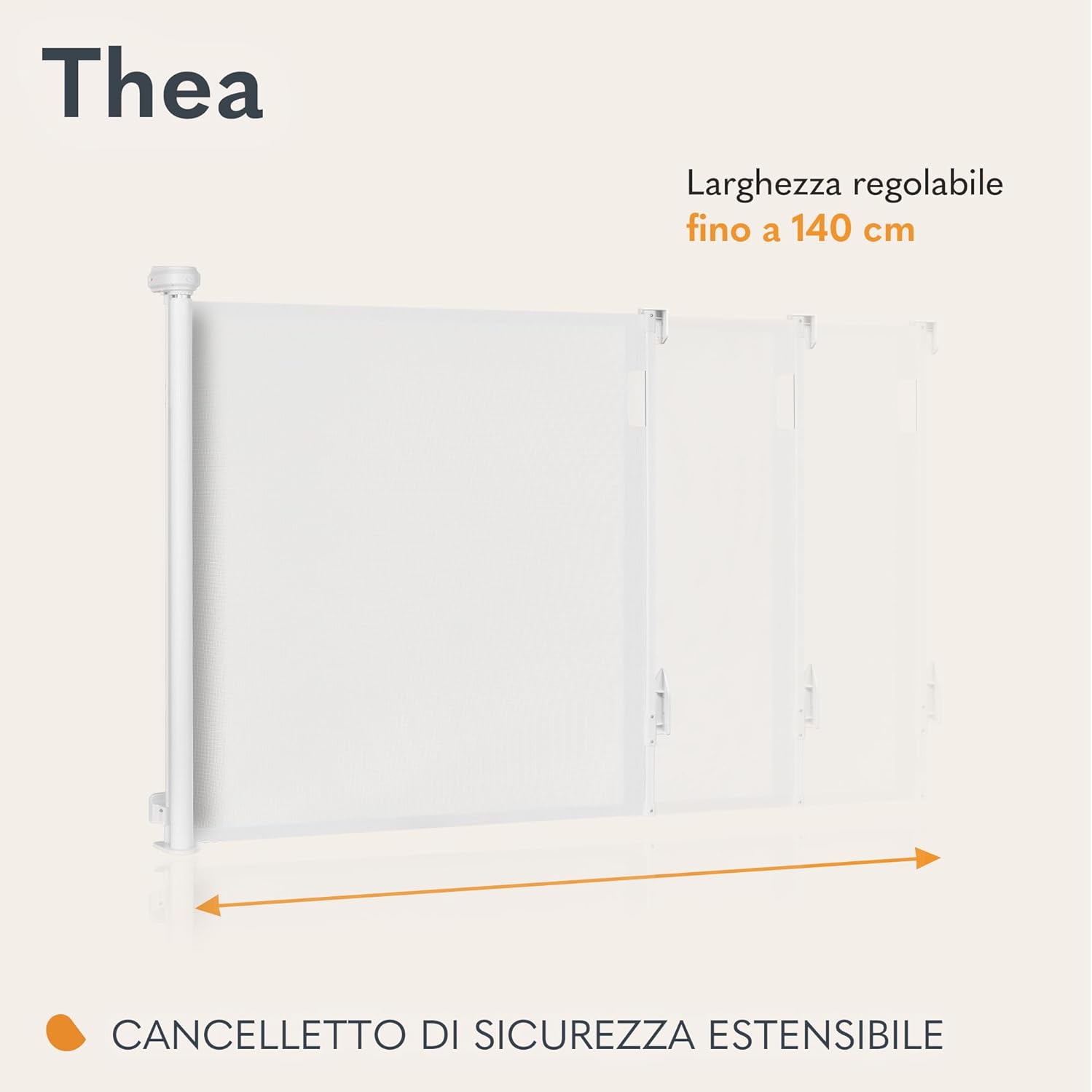 Lionelo THEA Cancelletto di Sicurezza Retraibile 140 cm - immagine 2
