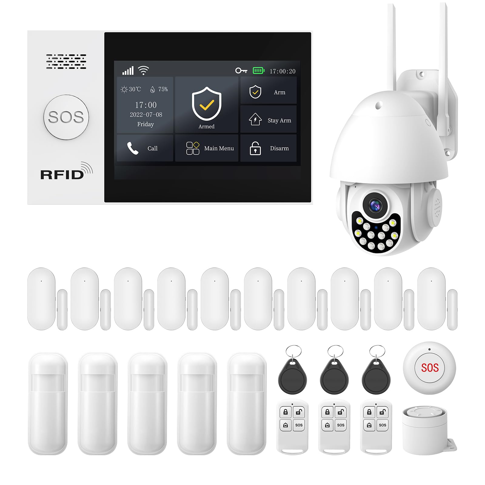 Sistema di Allarme Casa Wireless con Telecamera