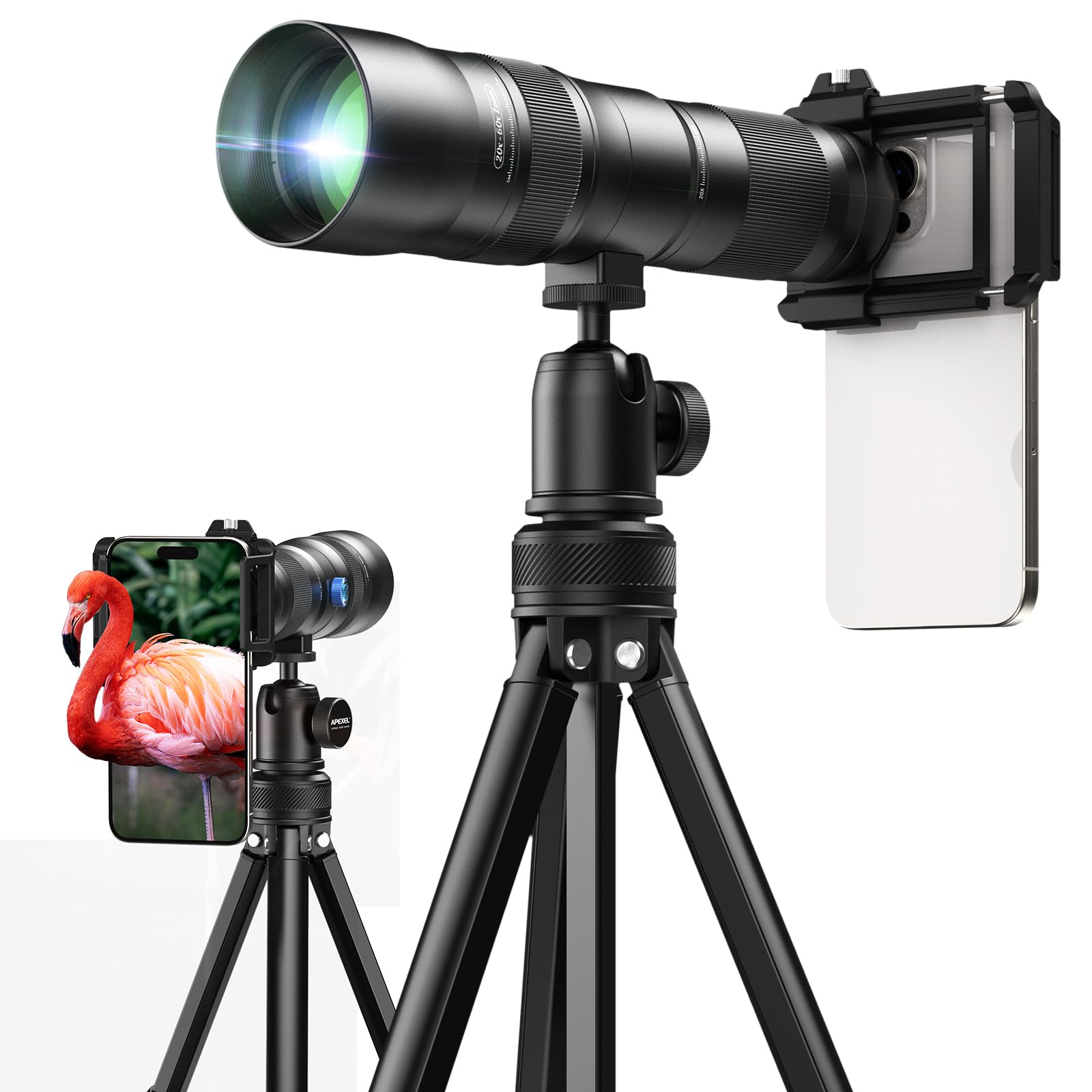 Apexel Cannocchiale Professionale 20-60X per Birdwatching