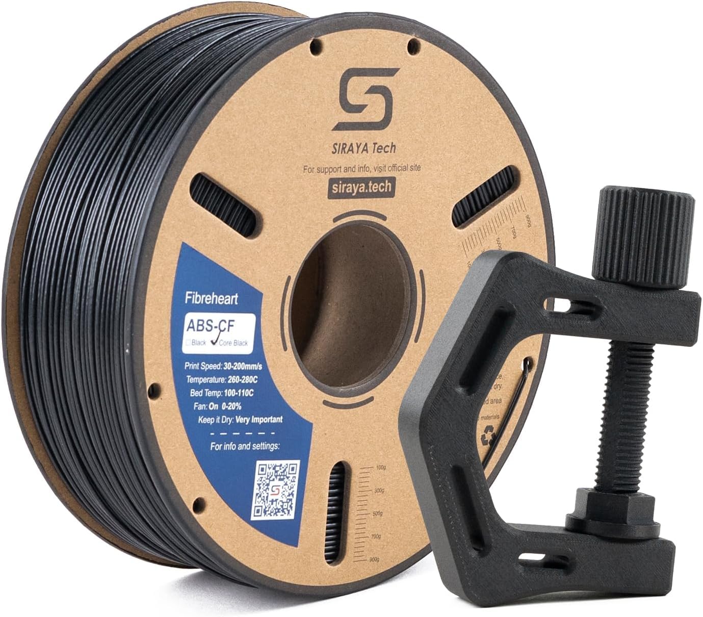 Siraya Tech ABS-CF Filamento Core Black 1.75mm, 1kg